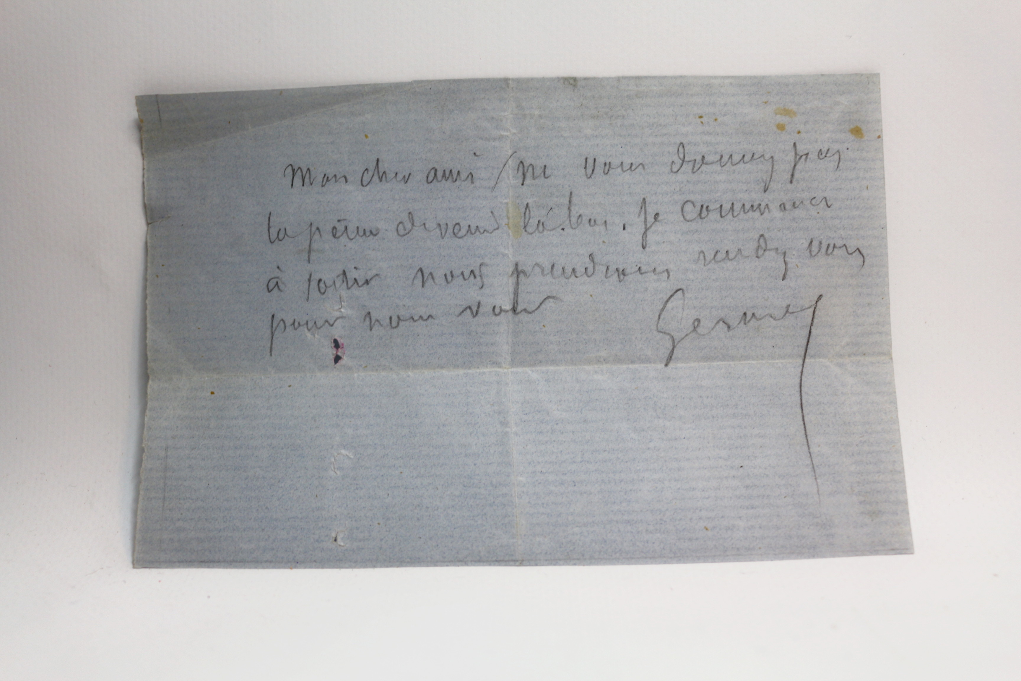 Billet autographe signé de Gérard de Nerval adressé à Georges …