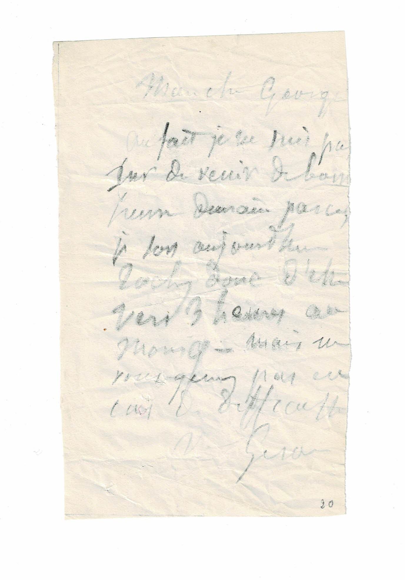 Billet autographe signé de Gérard de Nerval adressé à Georges …