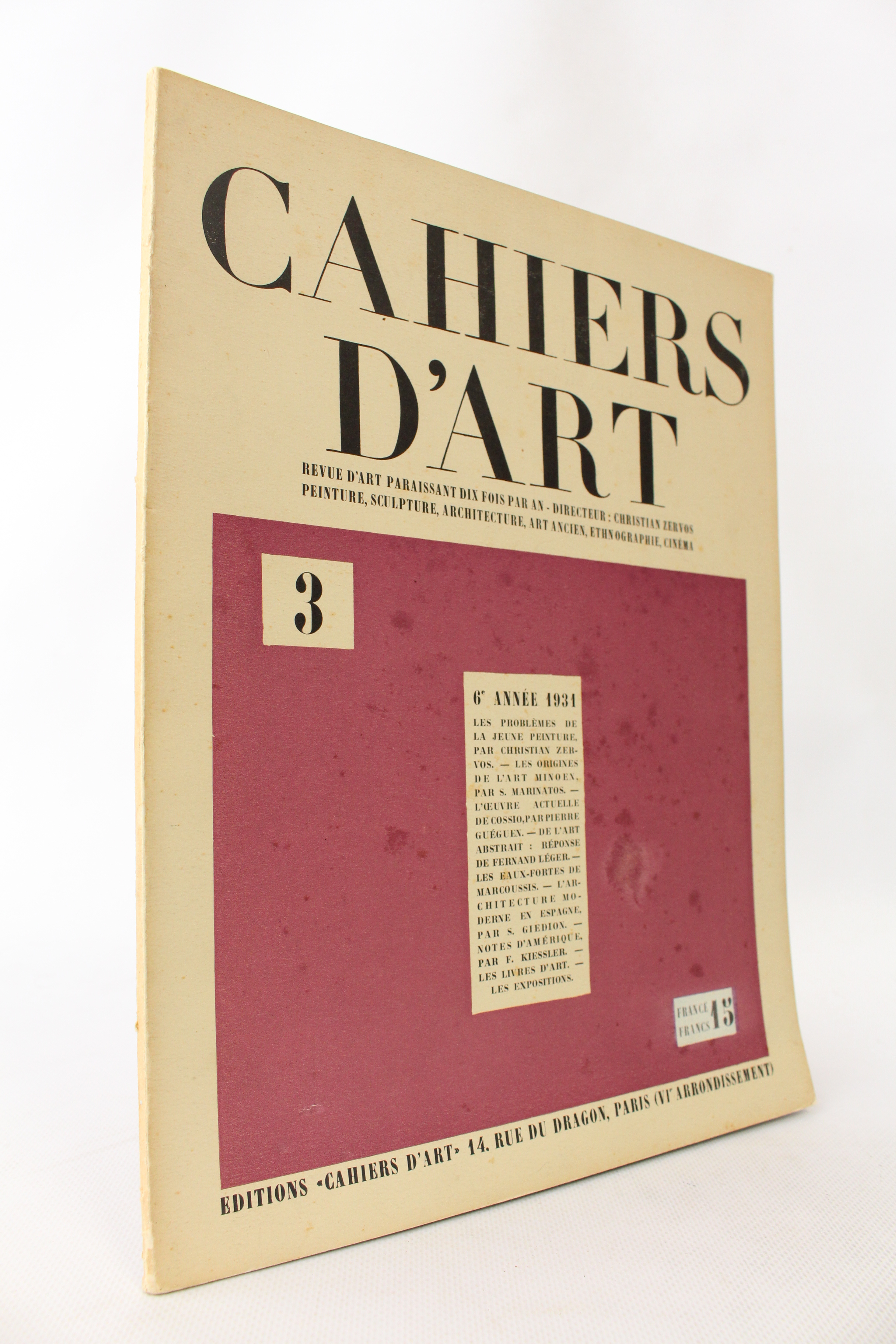 Cahiers d'art N°3 de la 6ème année