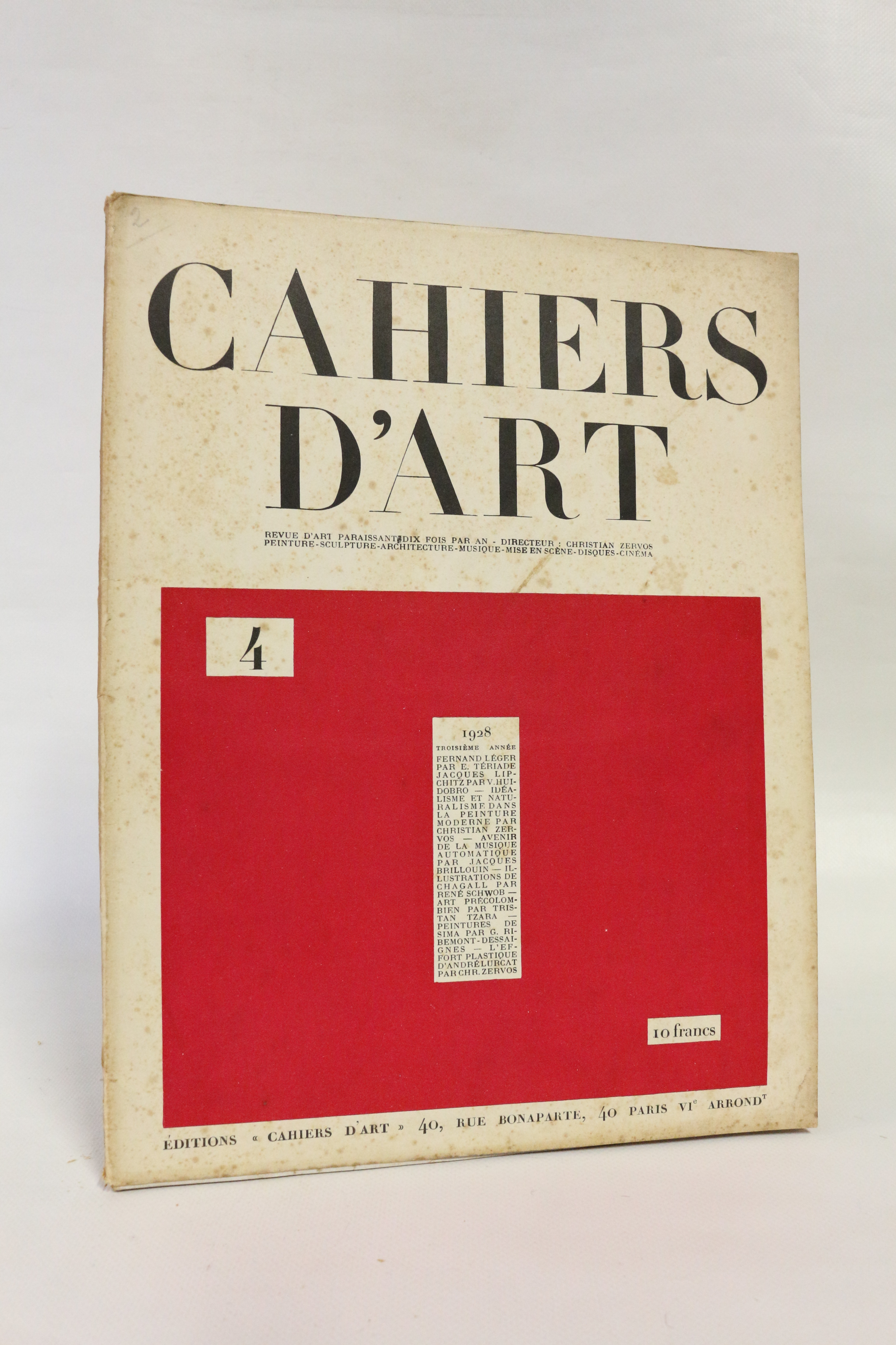 Cahiers d'art N°4 de la 3ème année