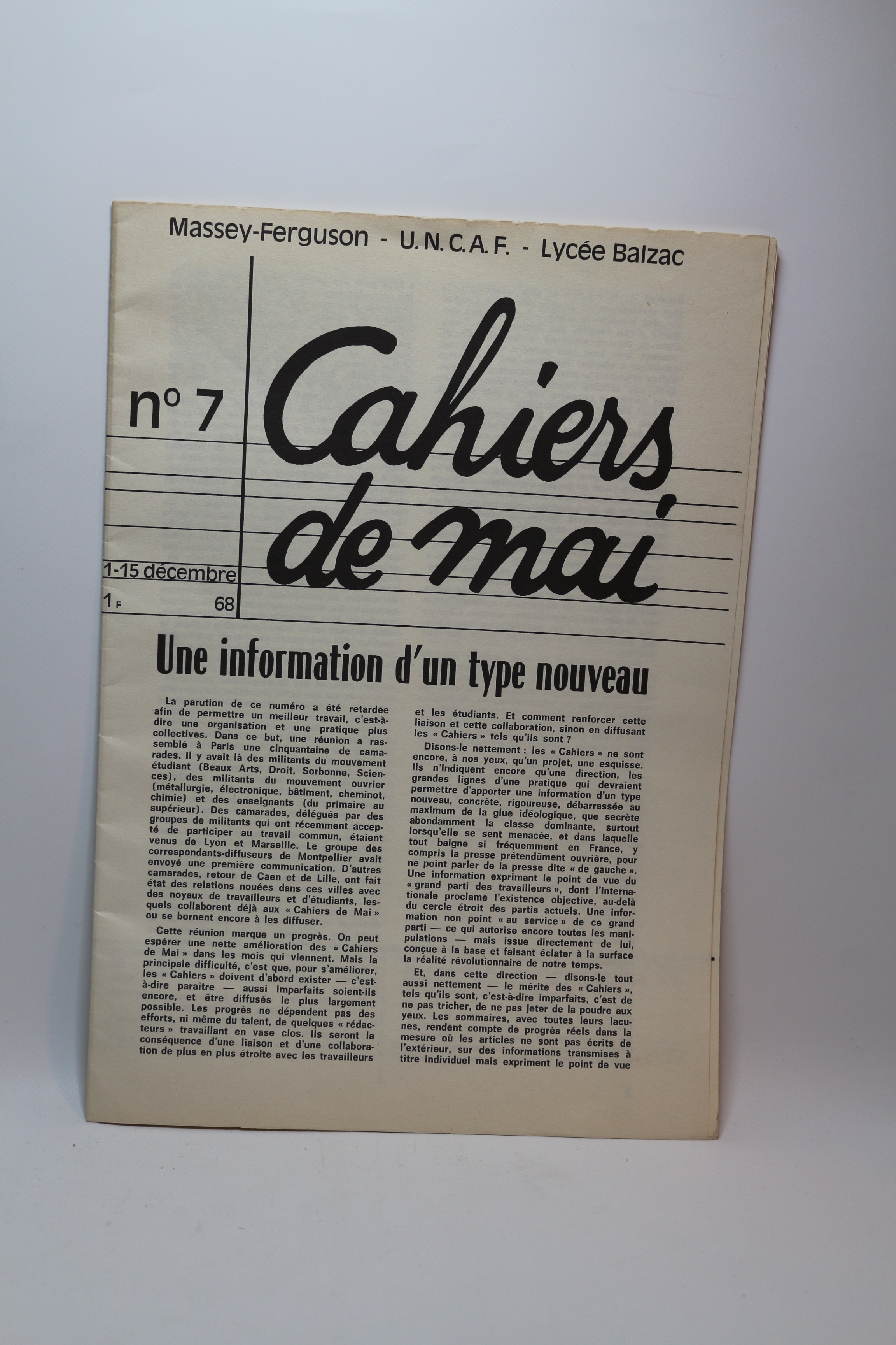 Cahiers de Mai N°7