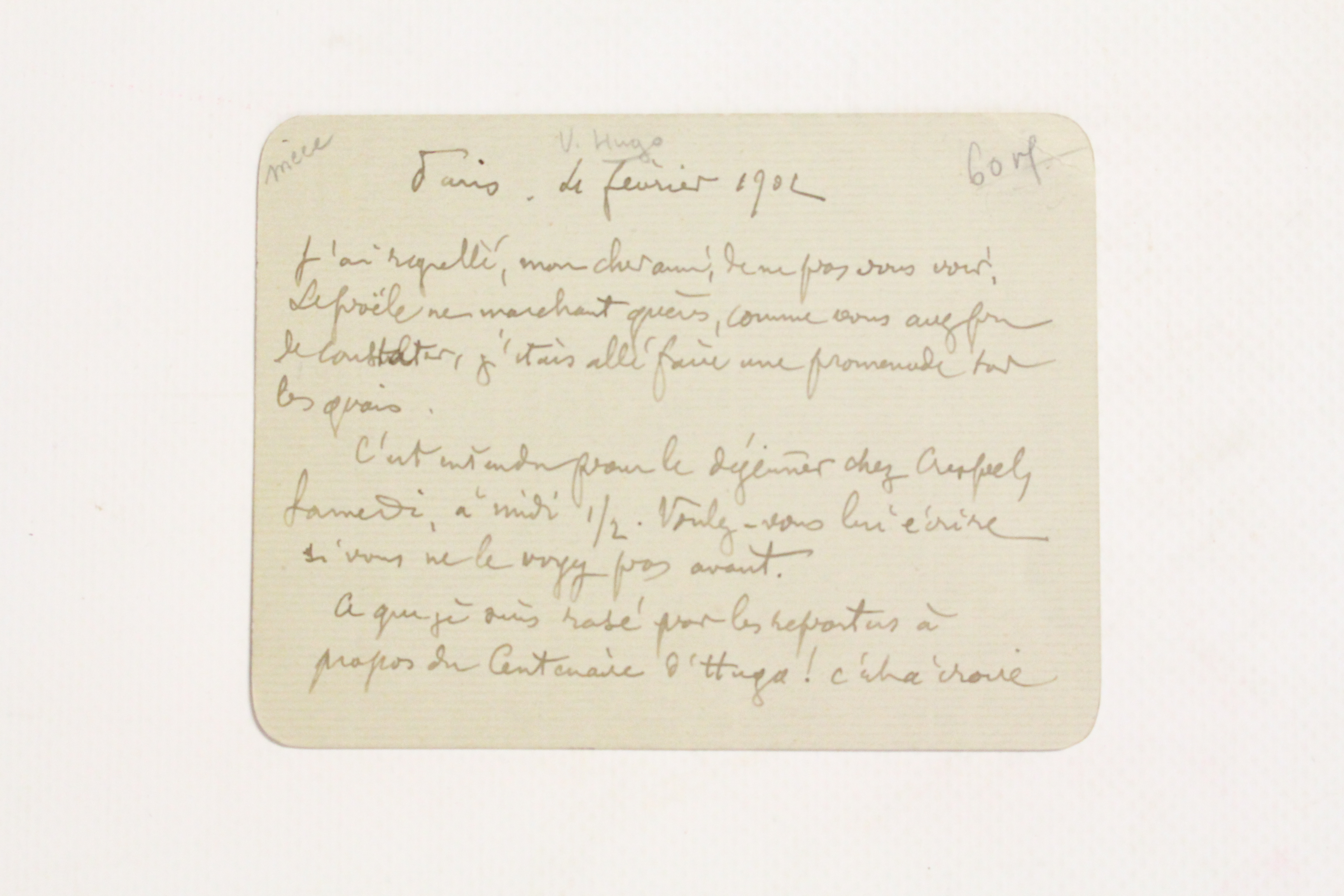 Carte autographe signée « Ce que je suis rasé par …