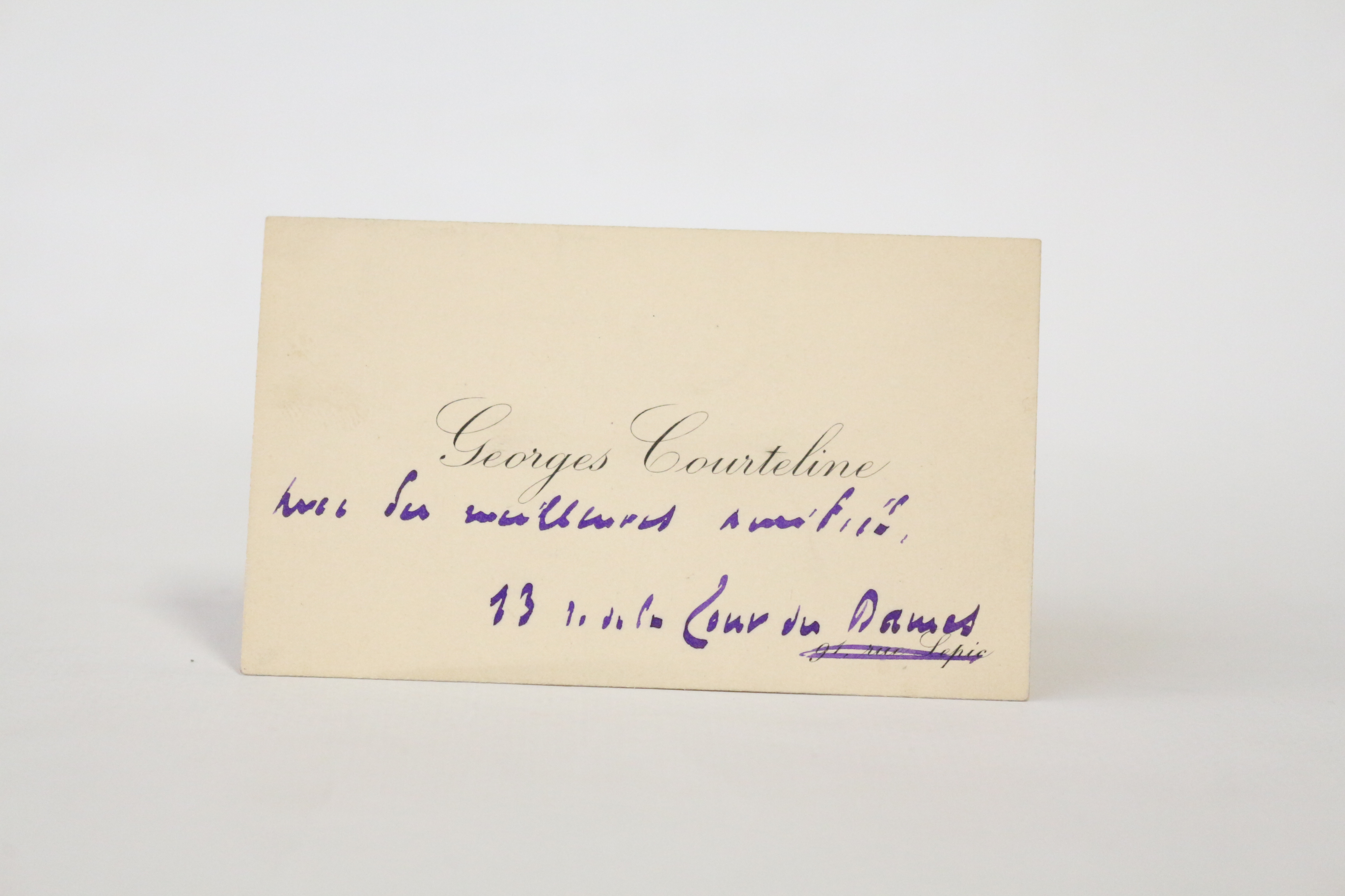 Carte de visite autographe de Georges Courteline