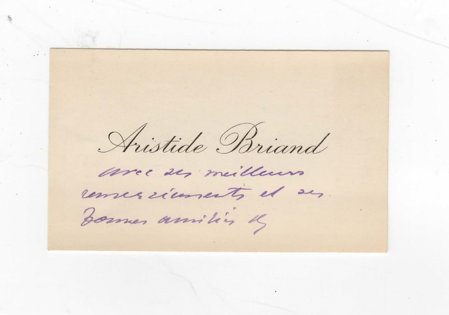 Carte de visite manuscrite