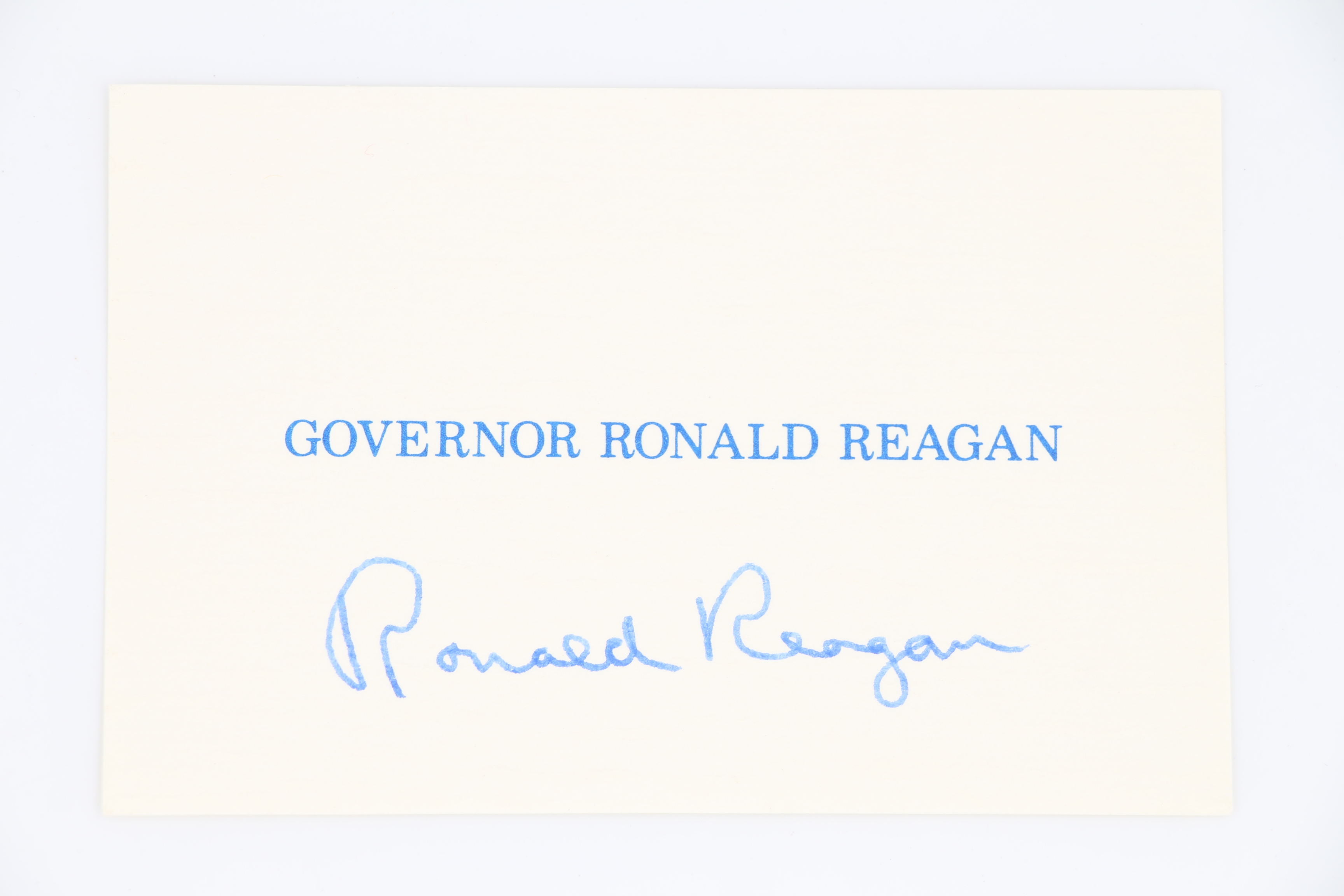 Carte de Visite signée du Gouverneur et futur Président Ronald …