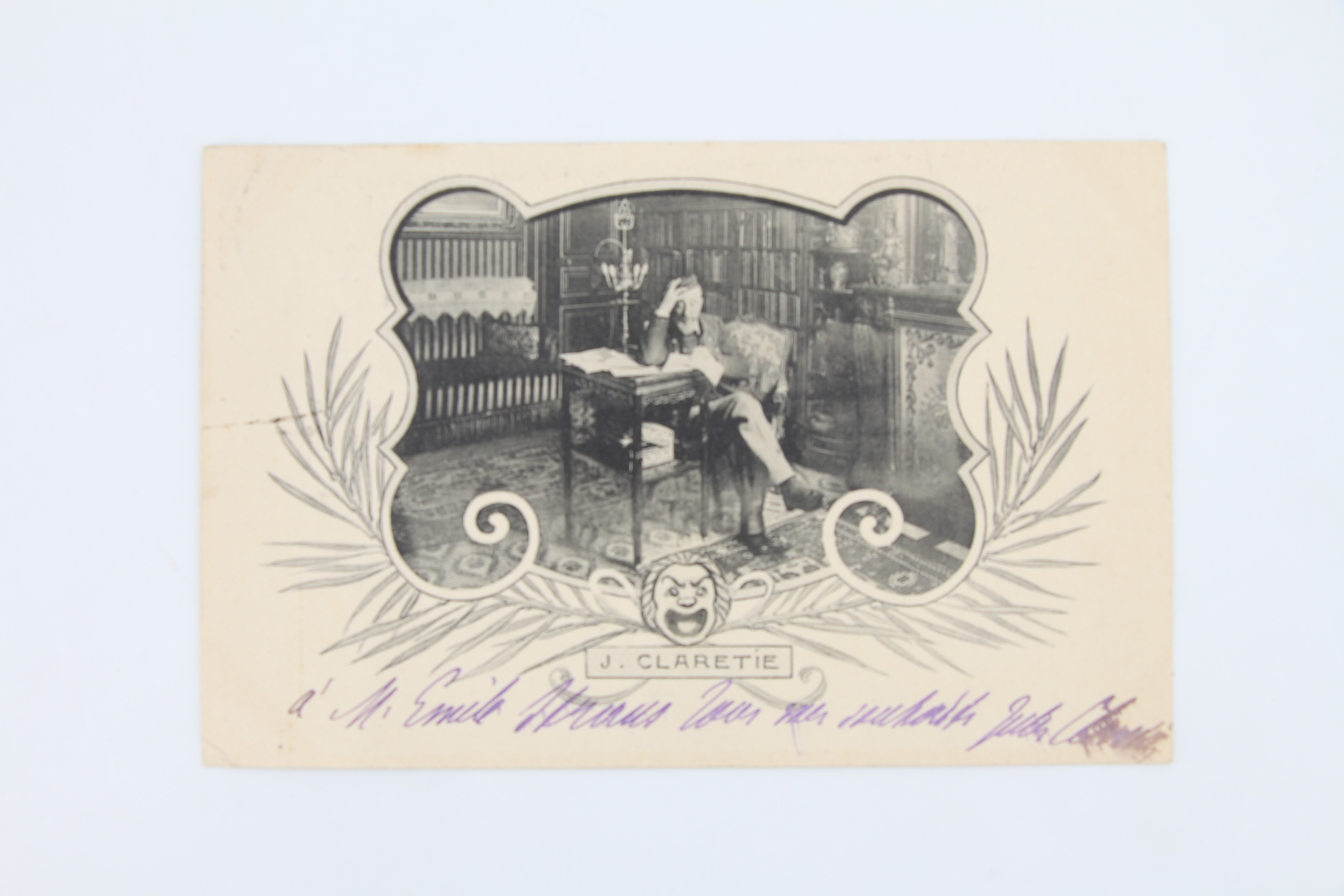 Carte postale autographe signée adressée à Emile Straus