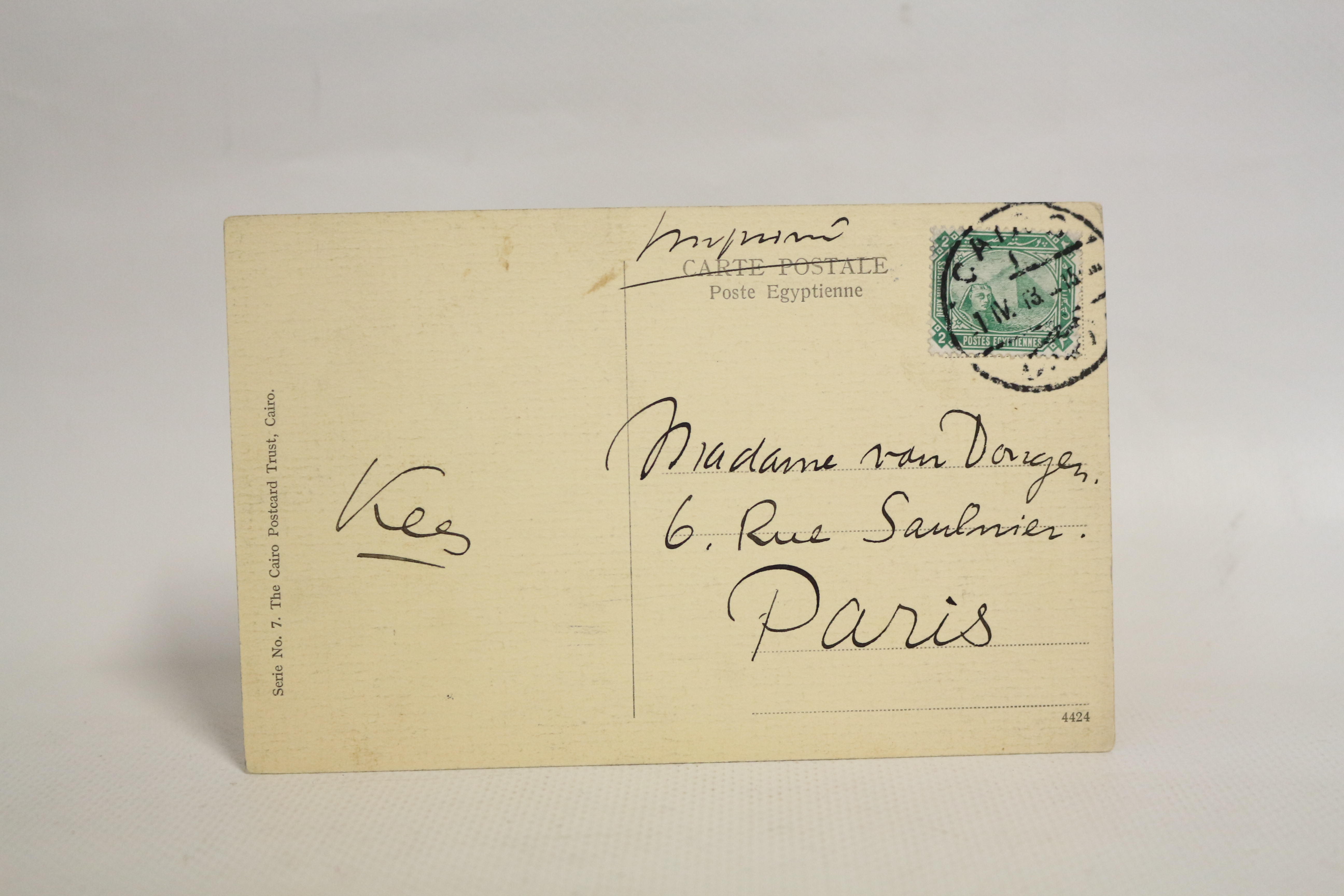 Carte postale autographe signée adressée à sa femme Augusta Preitinger