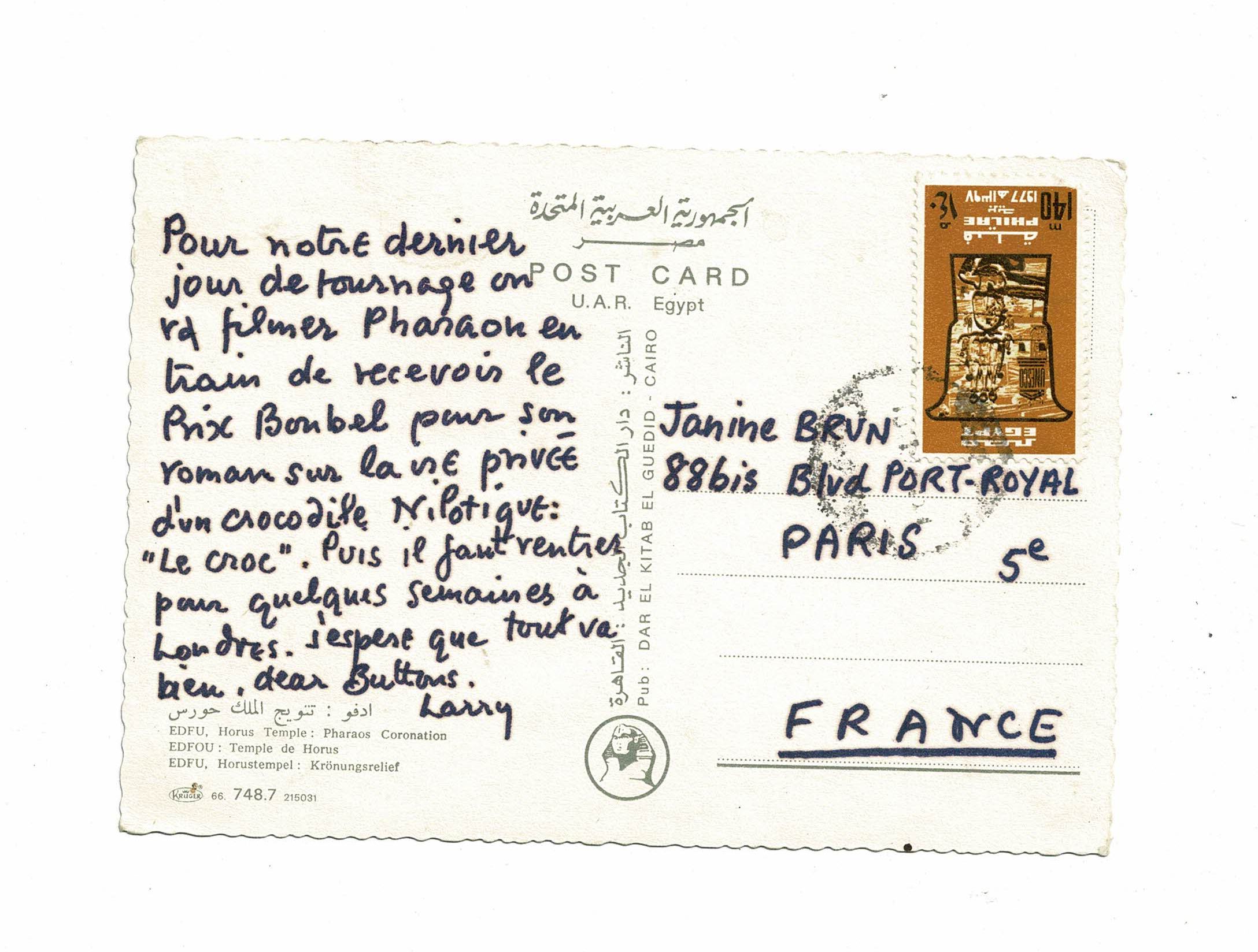 Pour notre dernier jour de tournage on va filmer Pharaon …