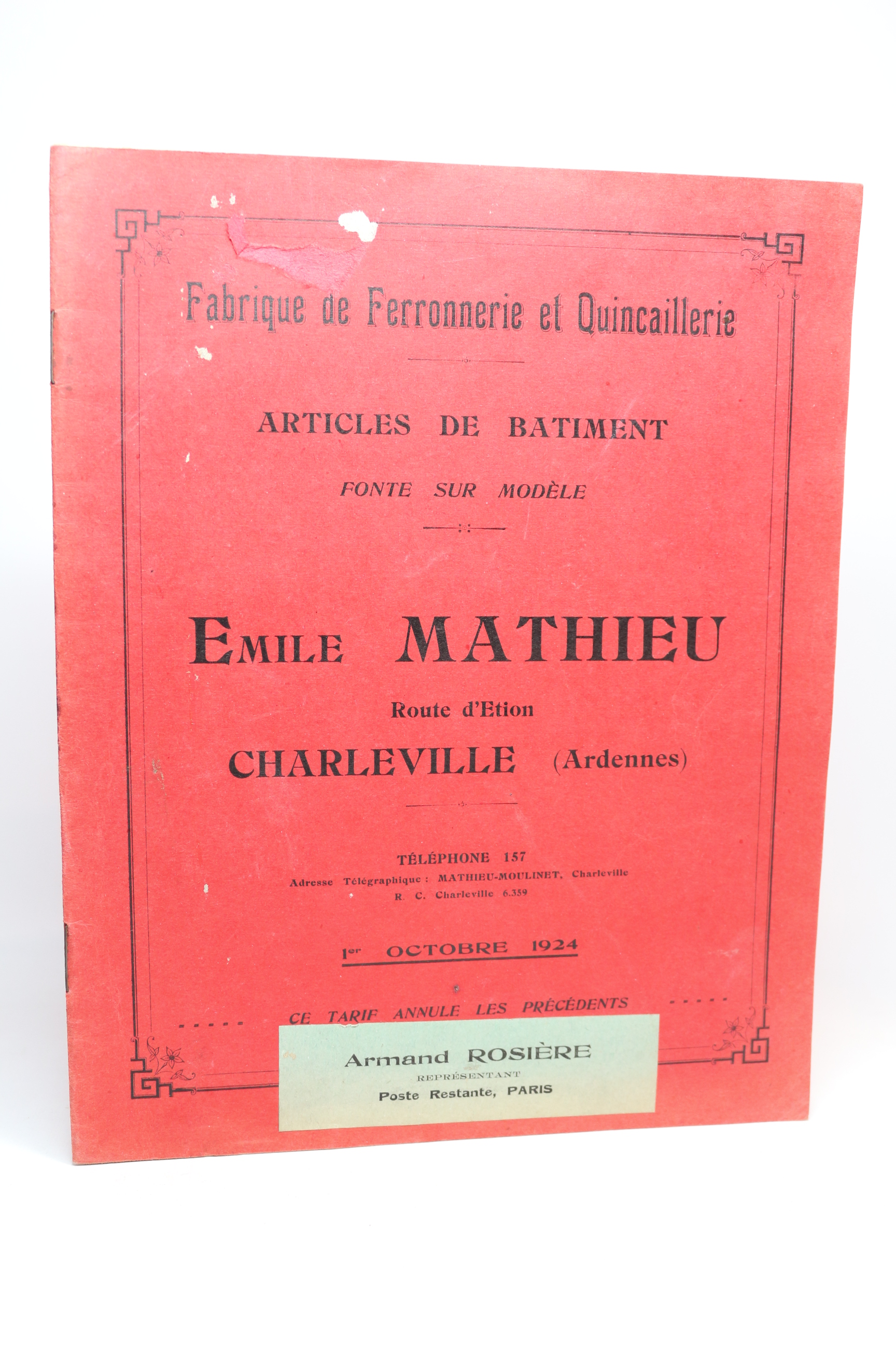 Catalogue de la maison Emile Mathieu, fabrique de ferronnerie et …