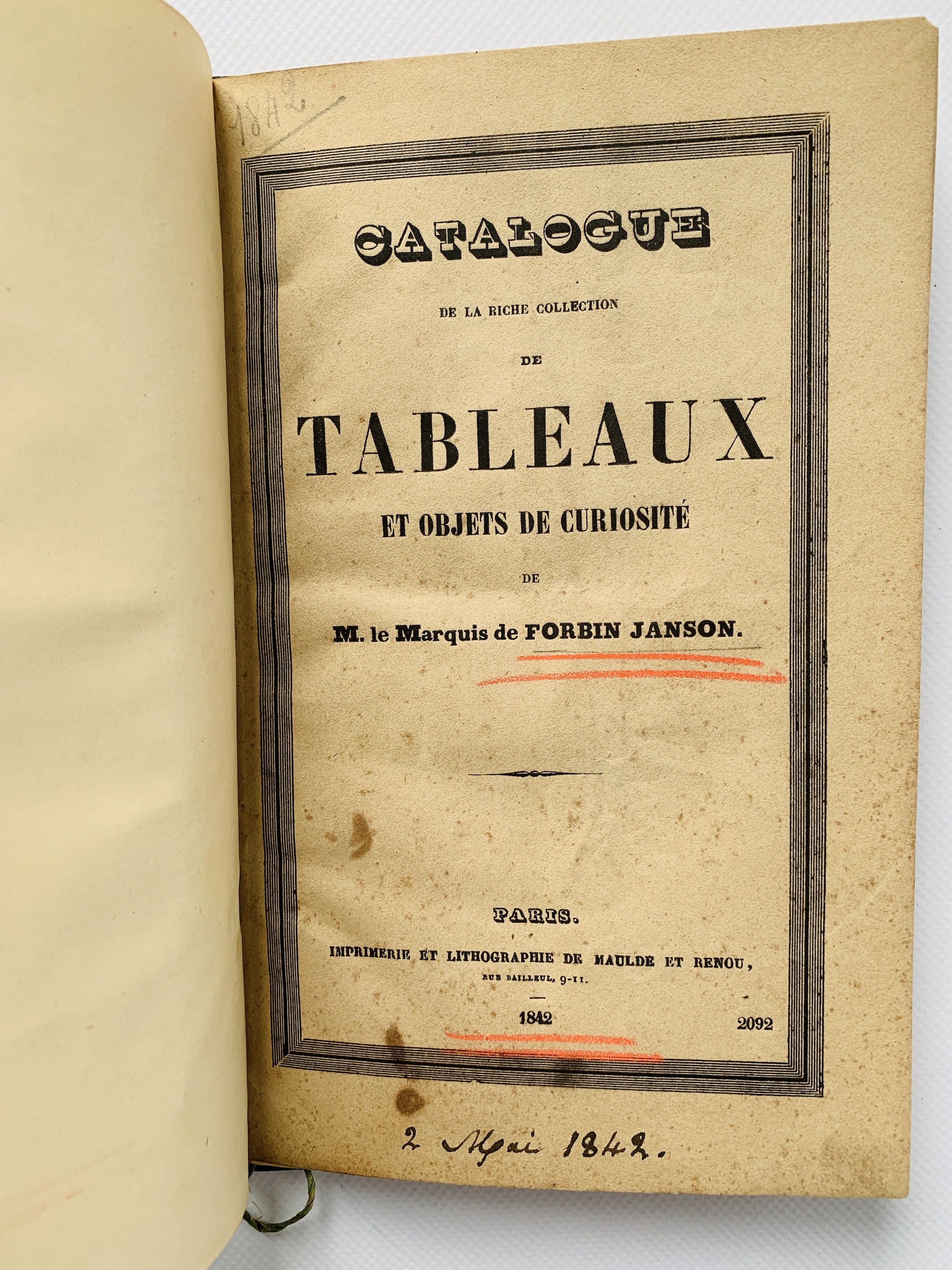 Catalogue de la riche collection de tableaux et objets de …