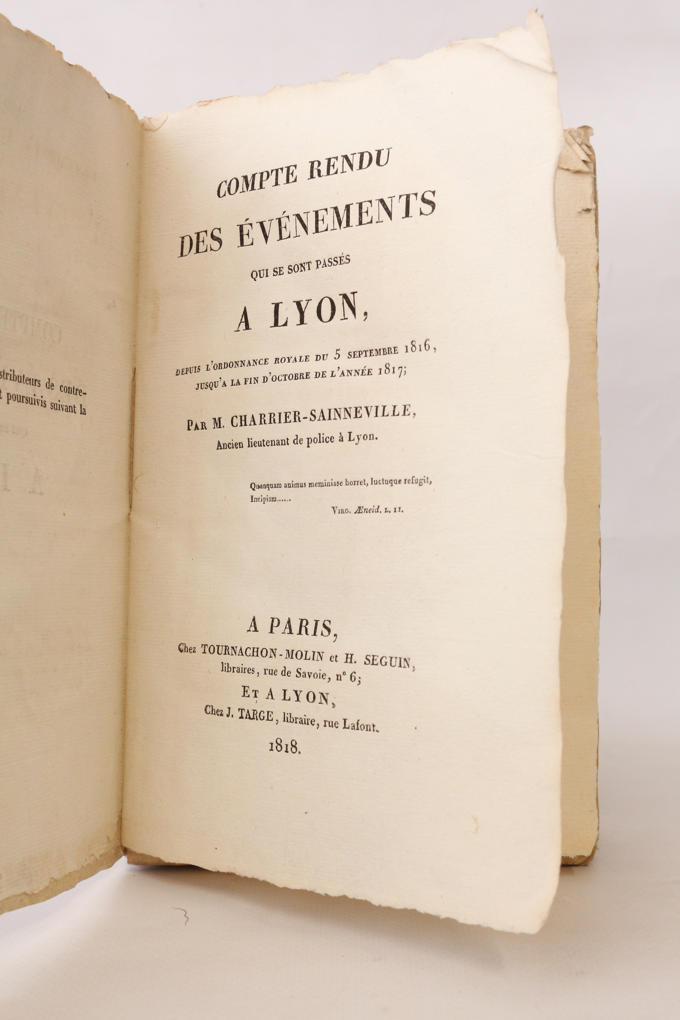 Compte rendu des événements qui se sont passés à Lyon, …