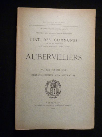 Département de la Seine. - Direction des affaires départementales, état …