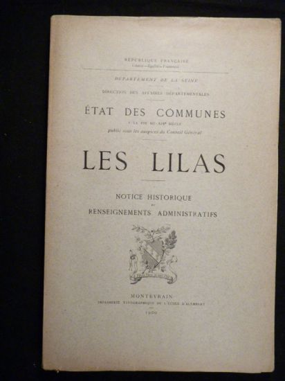 Département de la Seine. - Direction des affaires départementales, état …