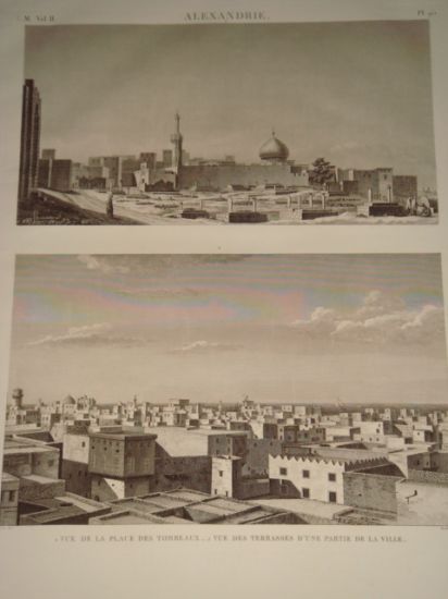 DESCRIPTION DE L'EGYPTE. Alexandrie. Vue de la place des tombeaux, …