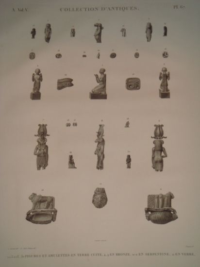 DESCRIPTION DE L'EGYPTE. Collection d'antiques. Figures et amulettes en terre …