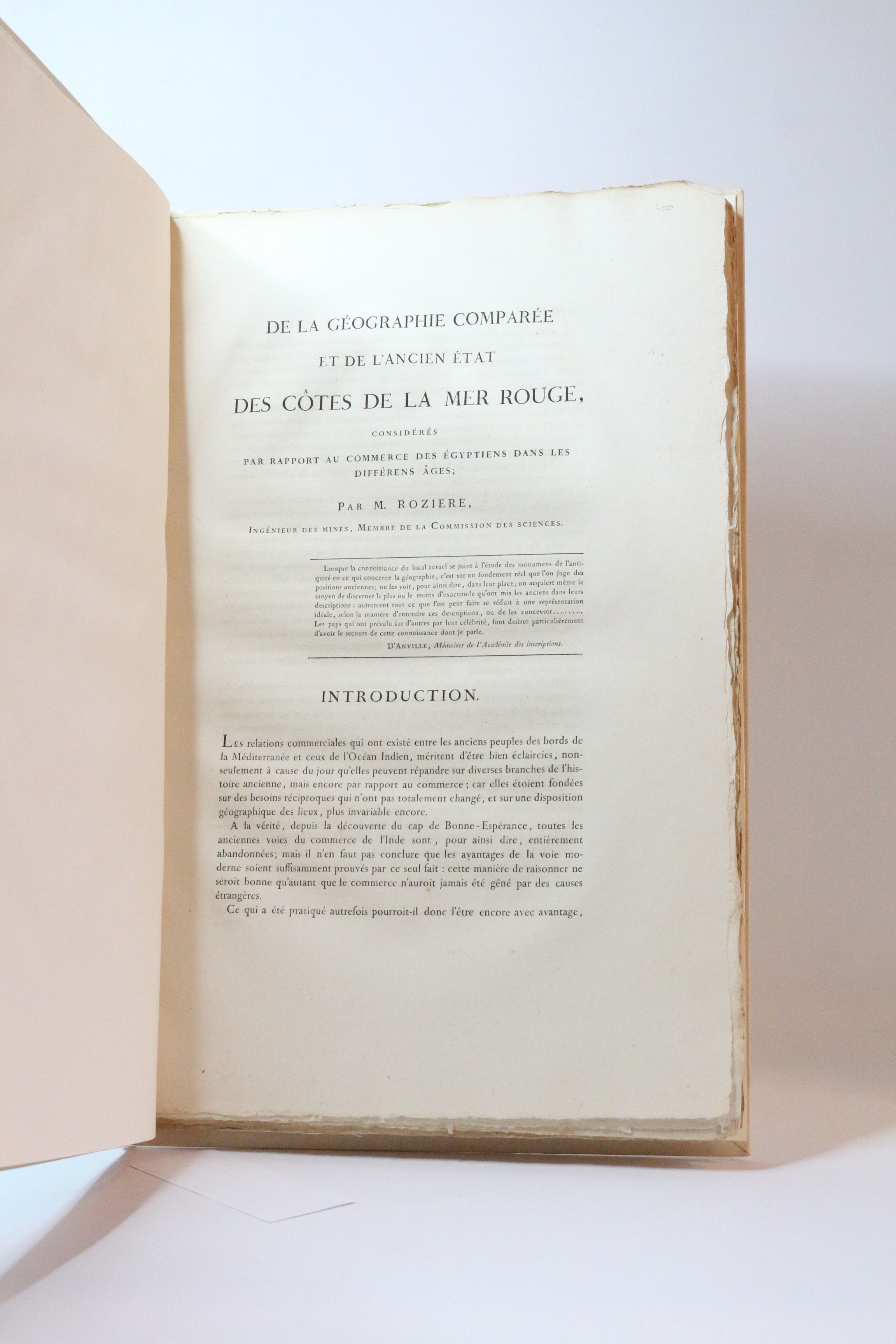 Description de l'Egypte. De la géographie comparée et de l'ancien …