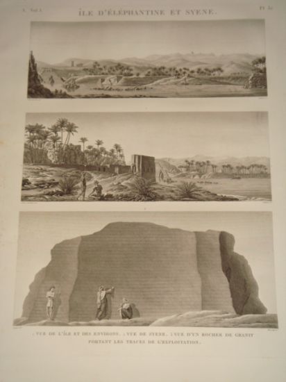DESCRIPTION DE L'EGYPTE. Ile d'Eléphantine et Syene. Vue de l'île …