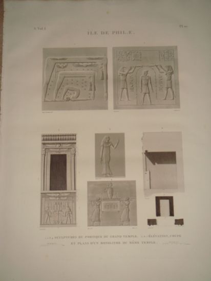 DESCRIPTION DE L'EGYPTE. Ile de Philae. Sculptures du portique du …