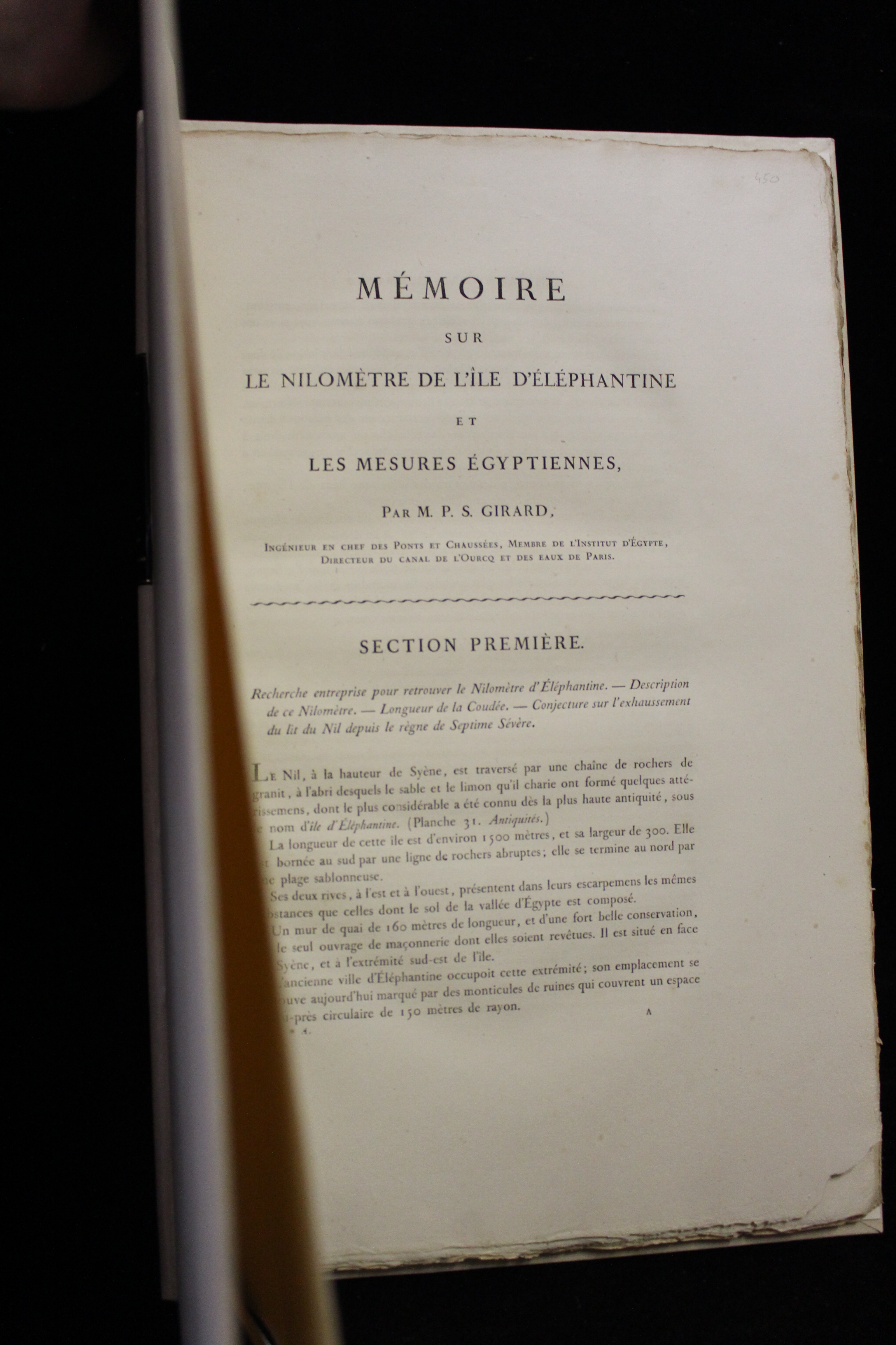 Description de l'Egypte. Mémoires sur le Nilomètre de l'île d'Eléphantine …