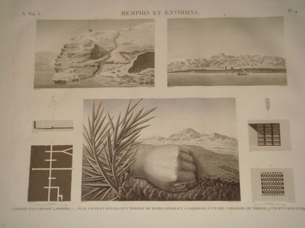 DESCRIPTION DE L'EGYPTE. Memphis et environs. Poignet d'un colosse à …