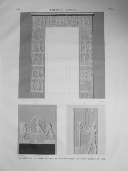DESCRIPTION DE L'EGYPTE. Thèbes. Karnak. Élévation de la porte extérieure …