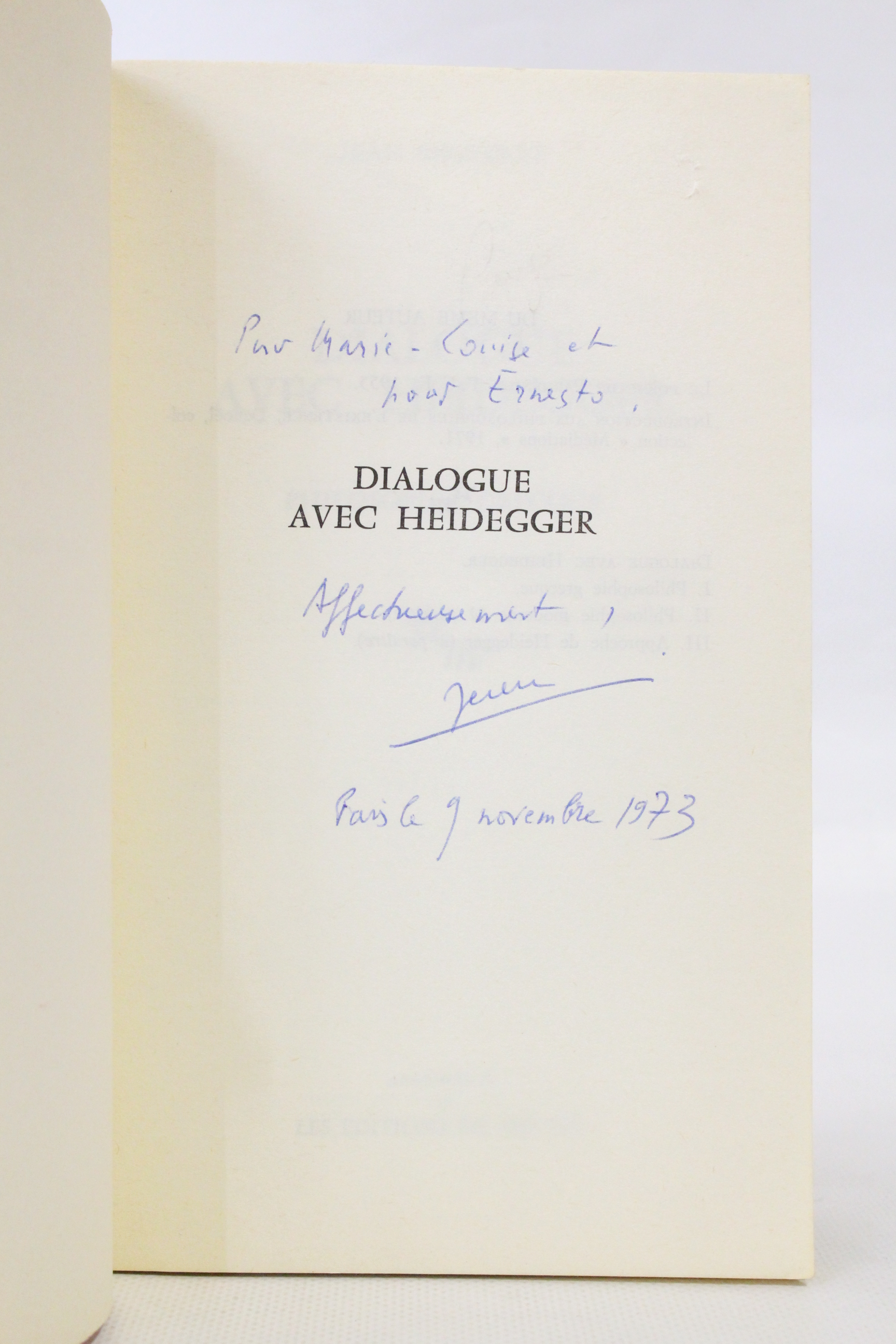 Dialogue avec Heidegger
