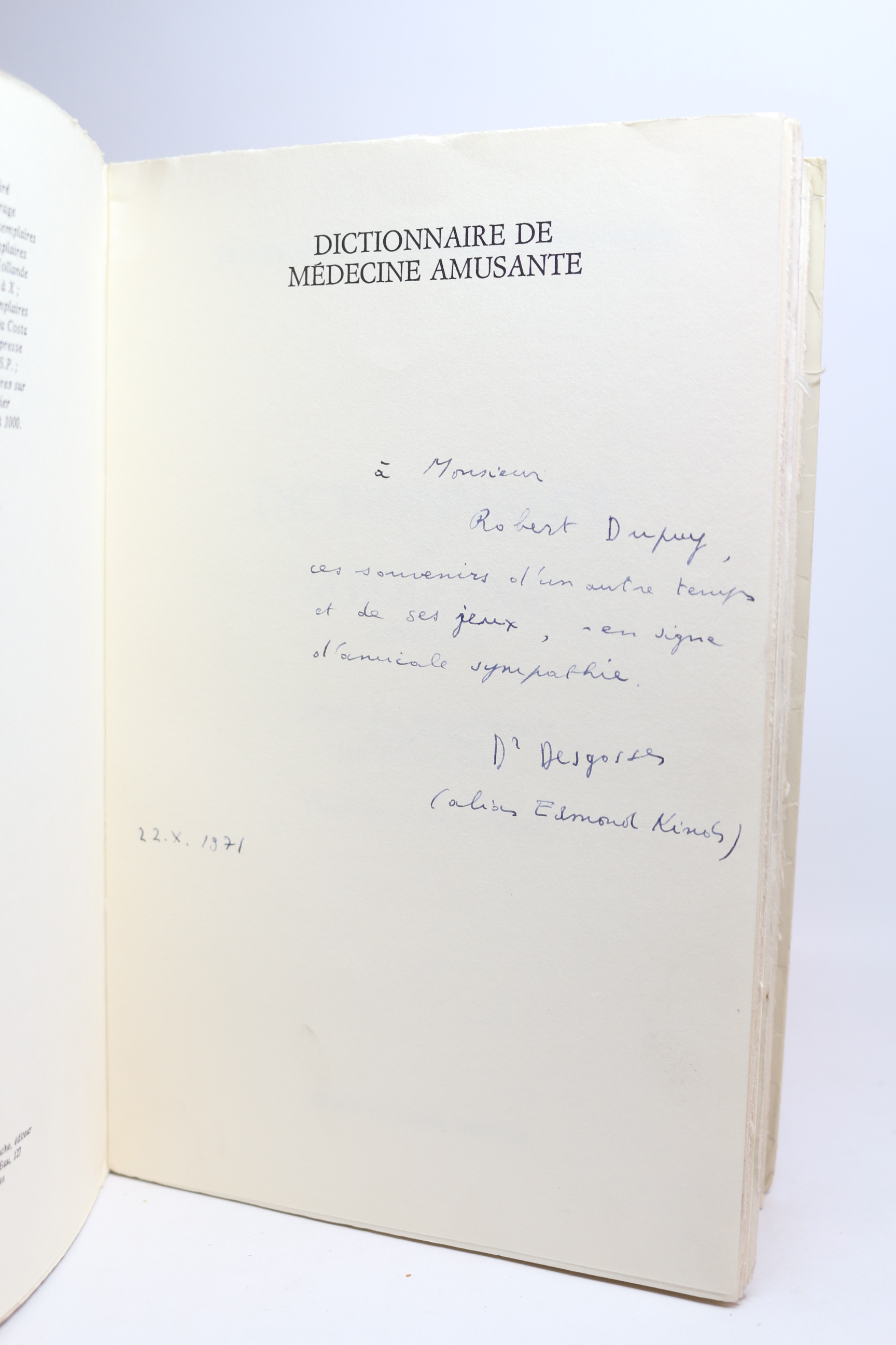 Dictionnaire de médecine amusante précédé d'un portrait-souvenir de Paul Colinet …