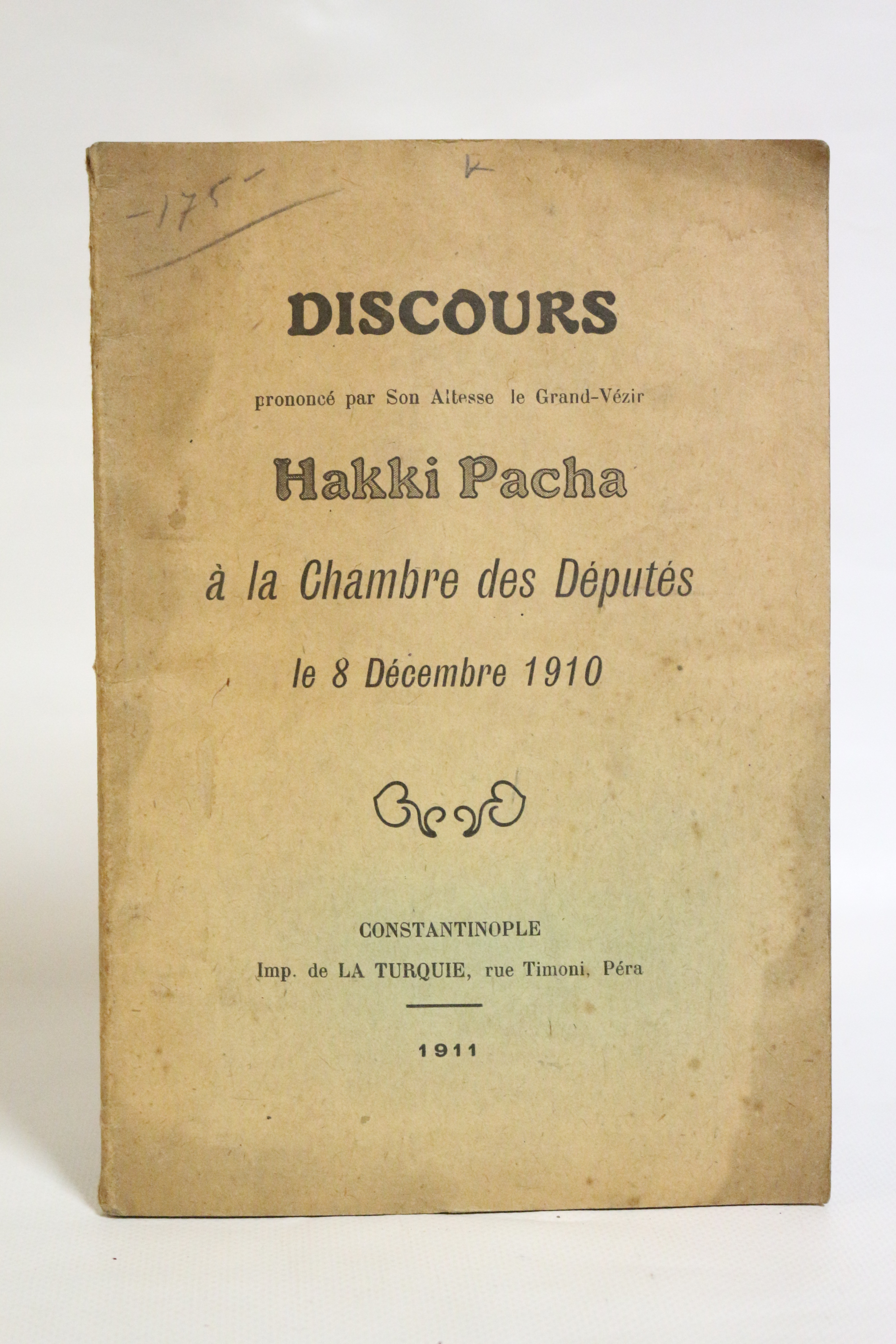 Discours prononcé par son altesse le grand-Vizir Hakki Pacha à …