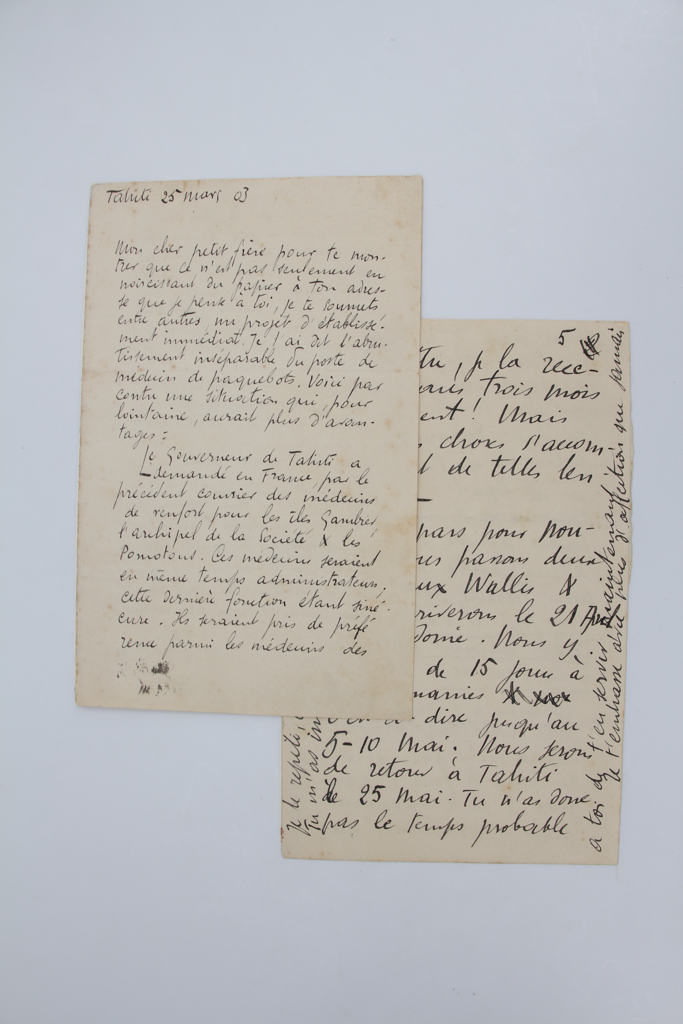 Double lettre autographe adressée à Emile Mignard : "Mon cher …