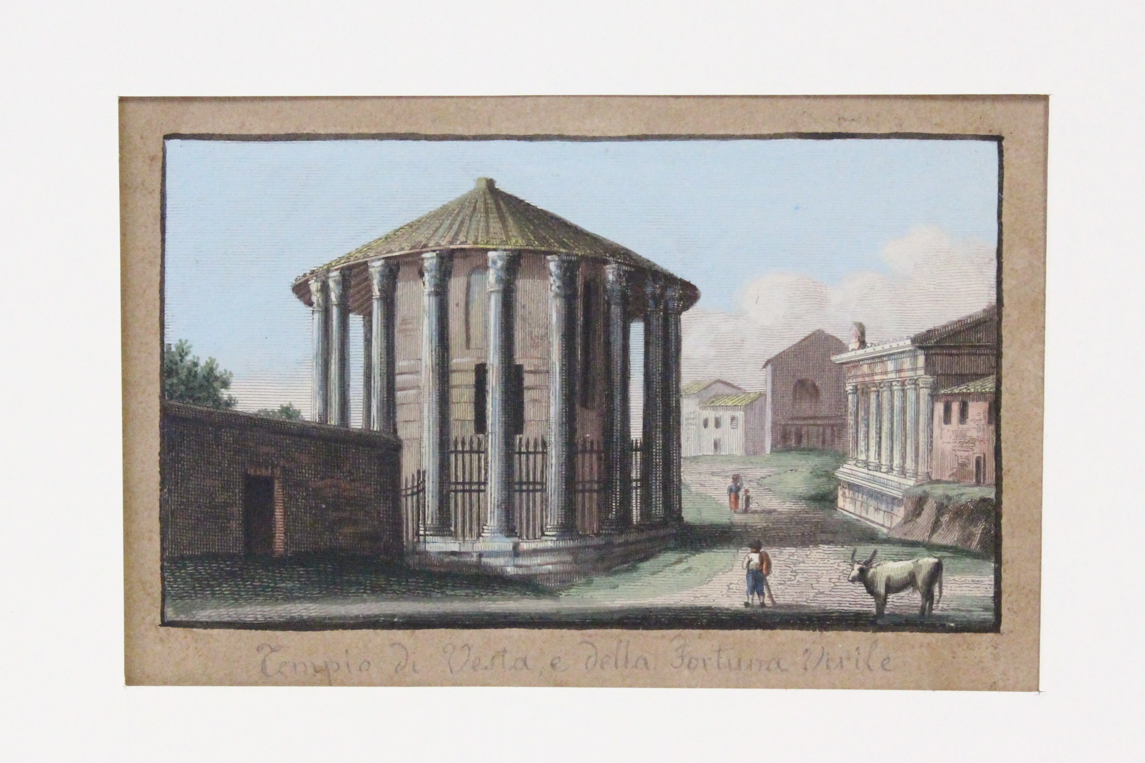 [ECOLE NAPOLITAINE] Vue du temple de Vesta et de la …