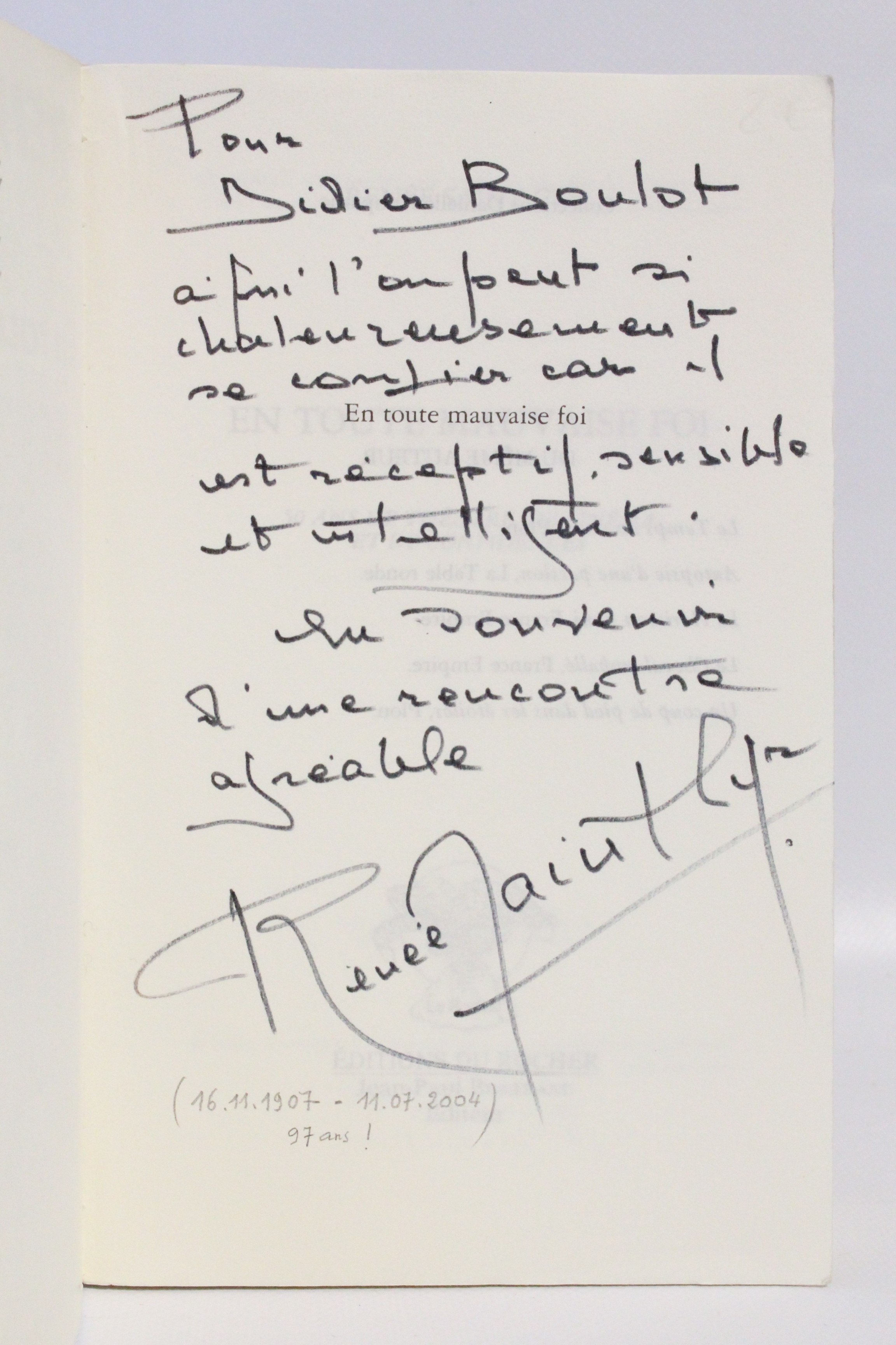 En toute mauvaise foi