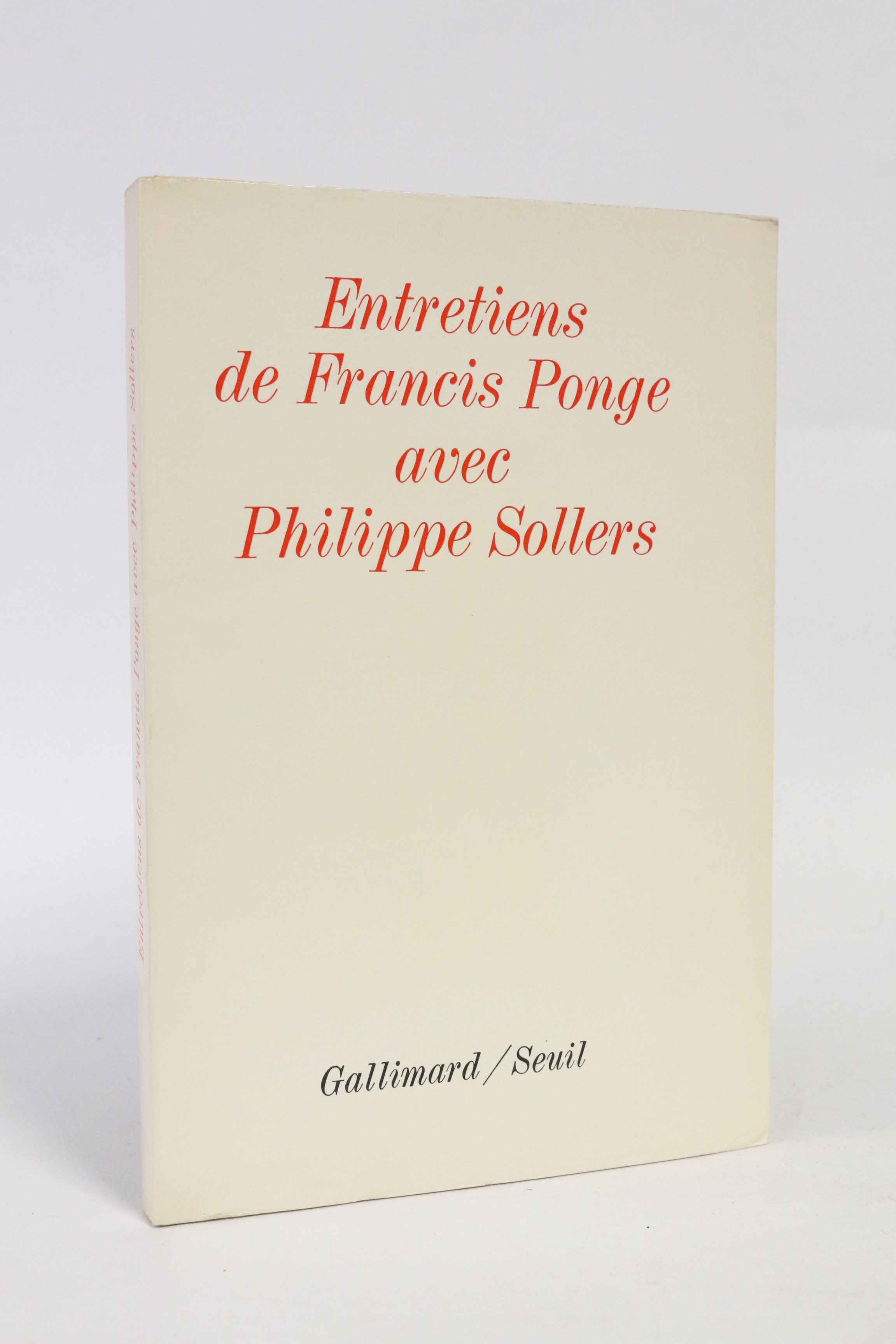 Entretiens de Francis Ponge avec Philippe Sollers