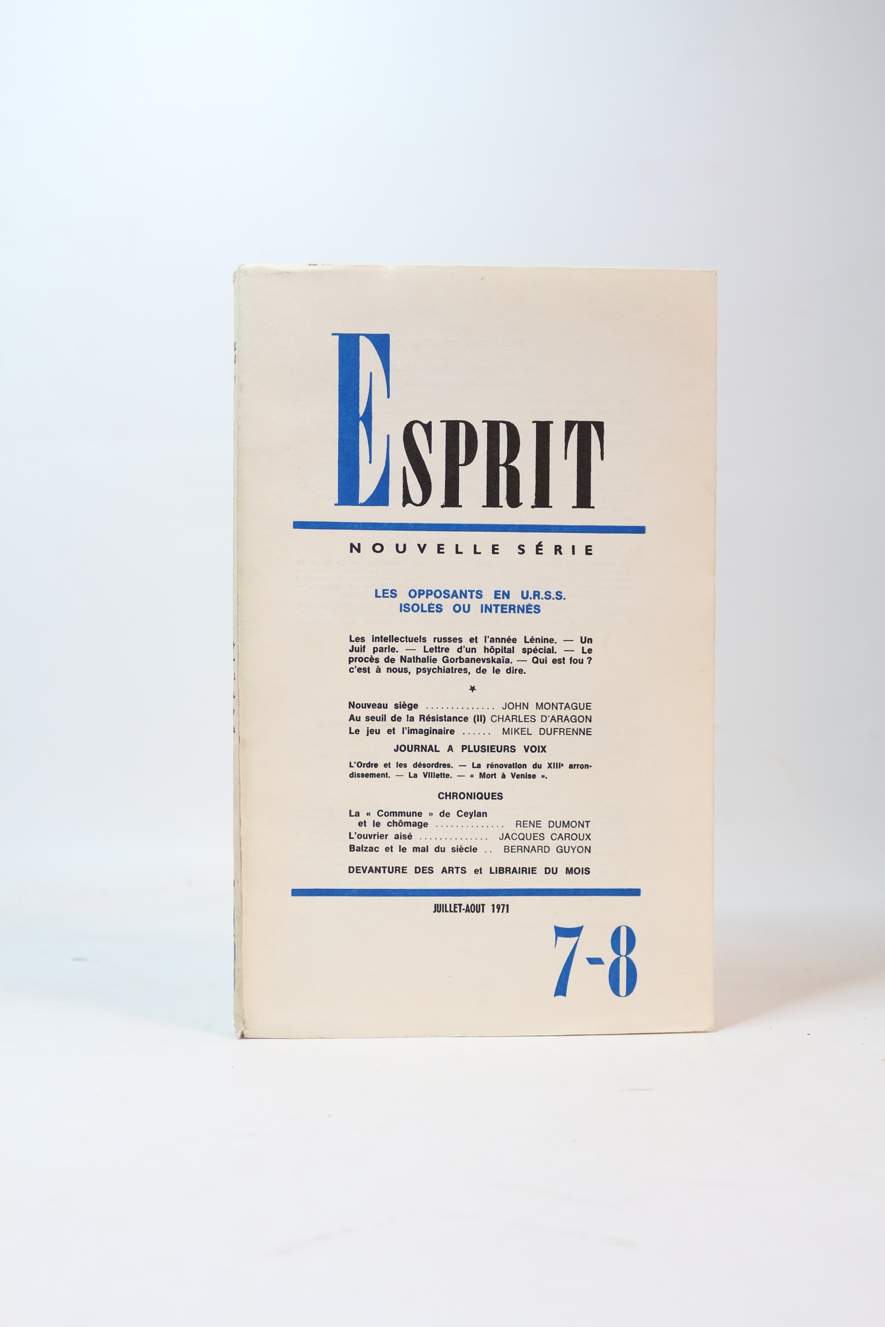 Esprit. Les opposants en U.R.S.S. isolés ou internés. Nouvelle série …