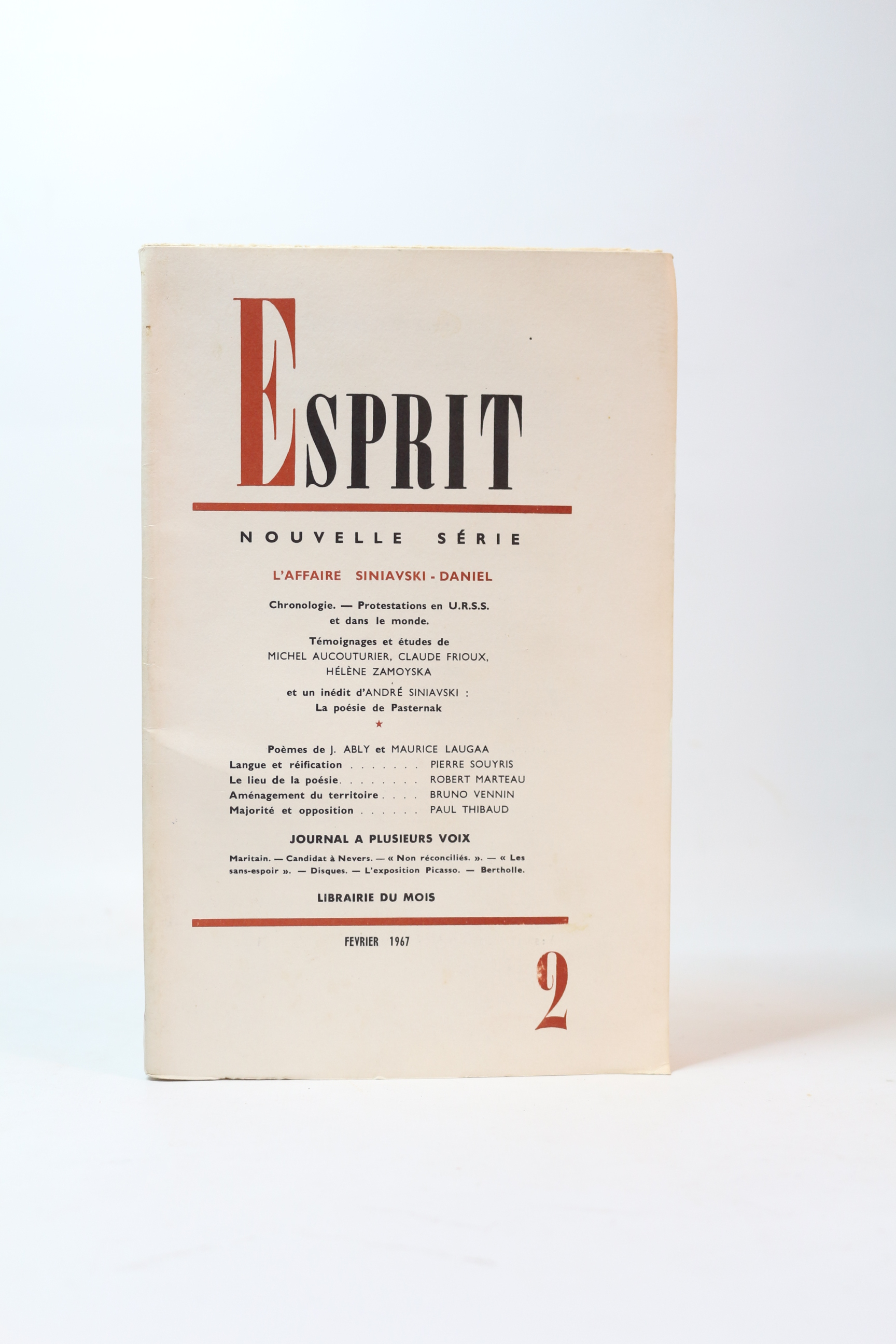 Esprit. Nouvelle série N°2 de la 35ème année