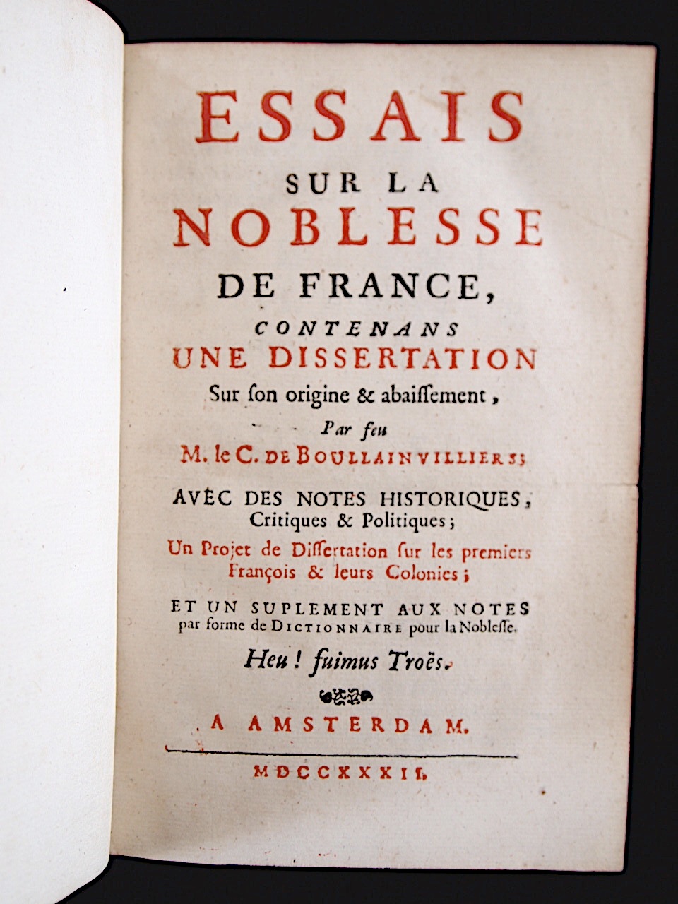 Essais sur la noblesse de France, contenans une dissertation sur …