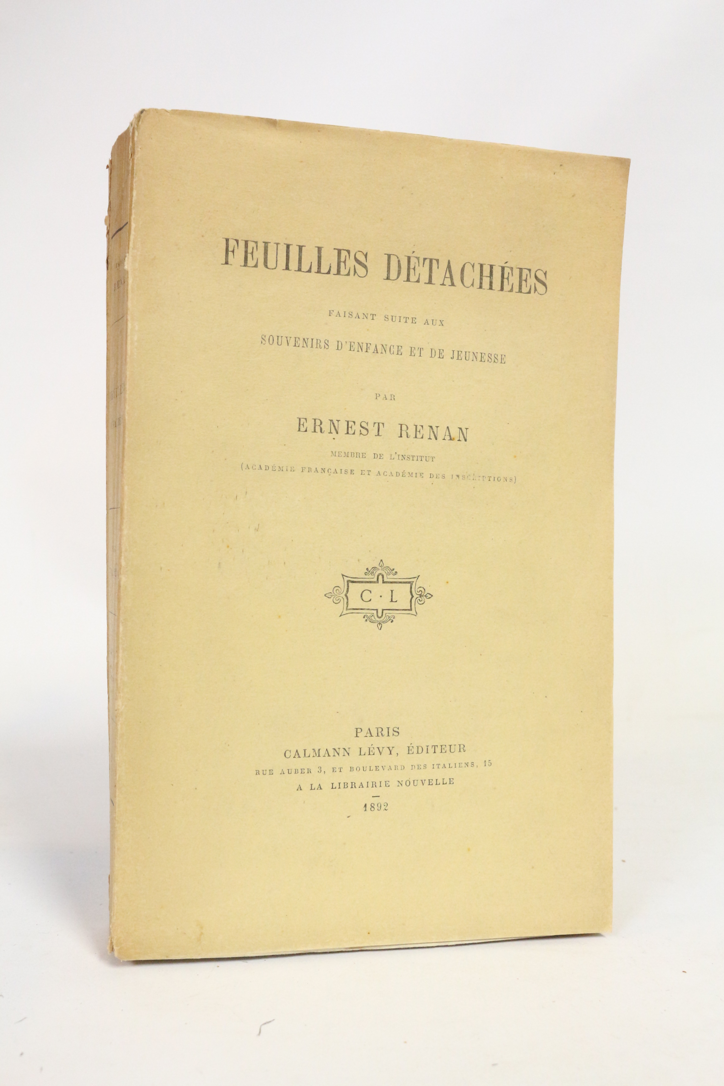 Feuilles détachées faisant suite aux Souvenirs d'enfance et de jeunesse
