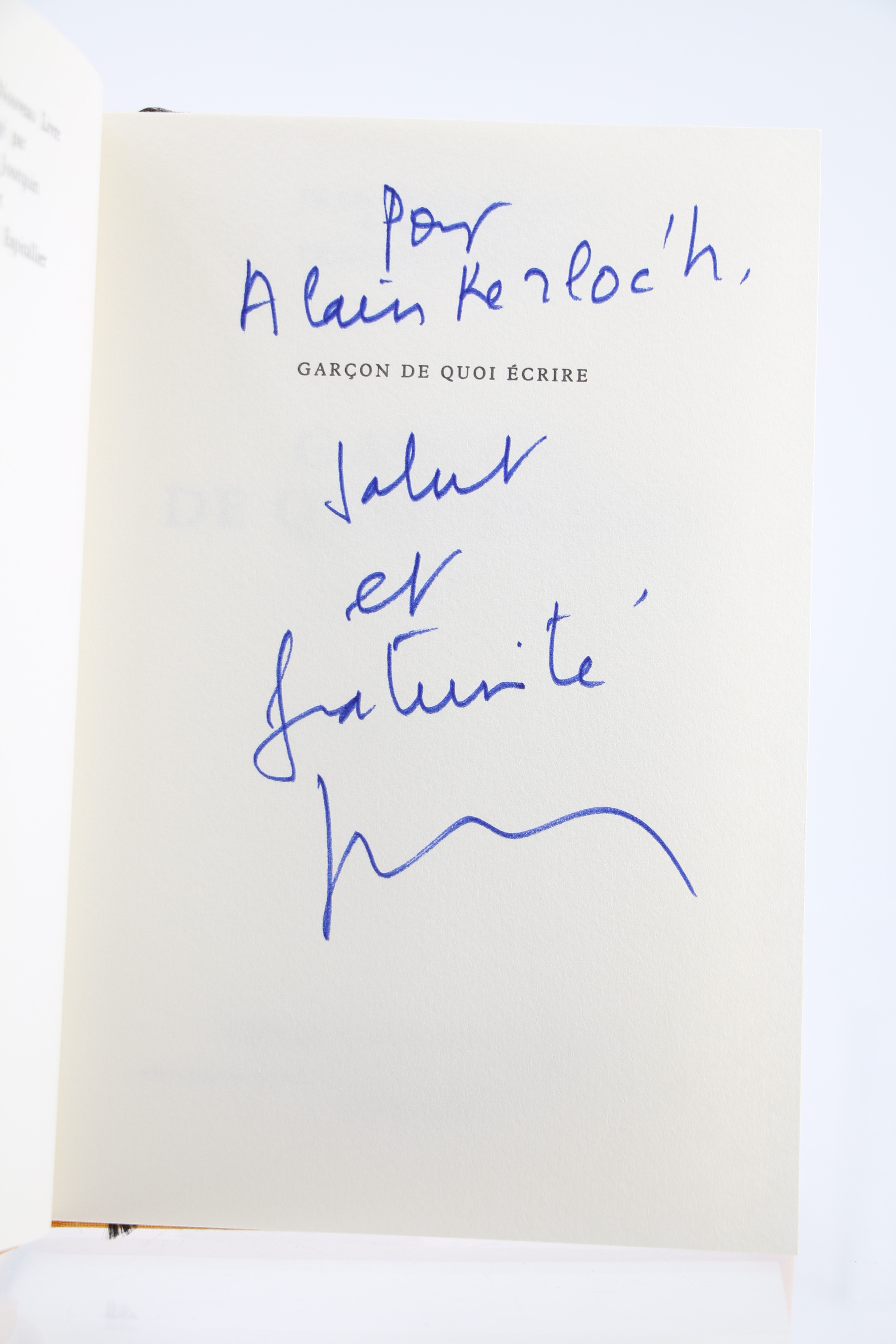 Garçon de quoi écrire