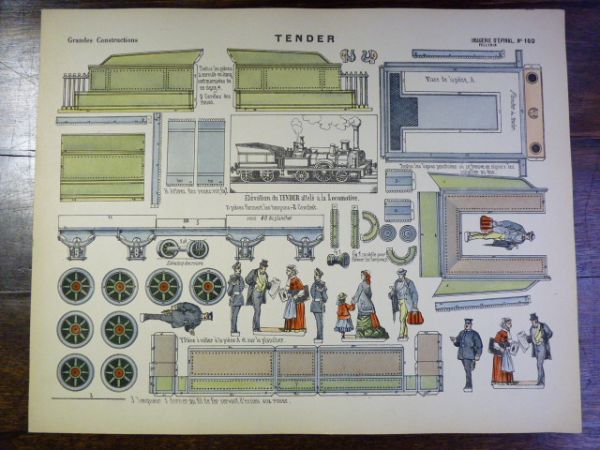 Grandes constructions : Tender. Imagerie d'Épinal Pellerin n°160.