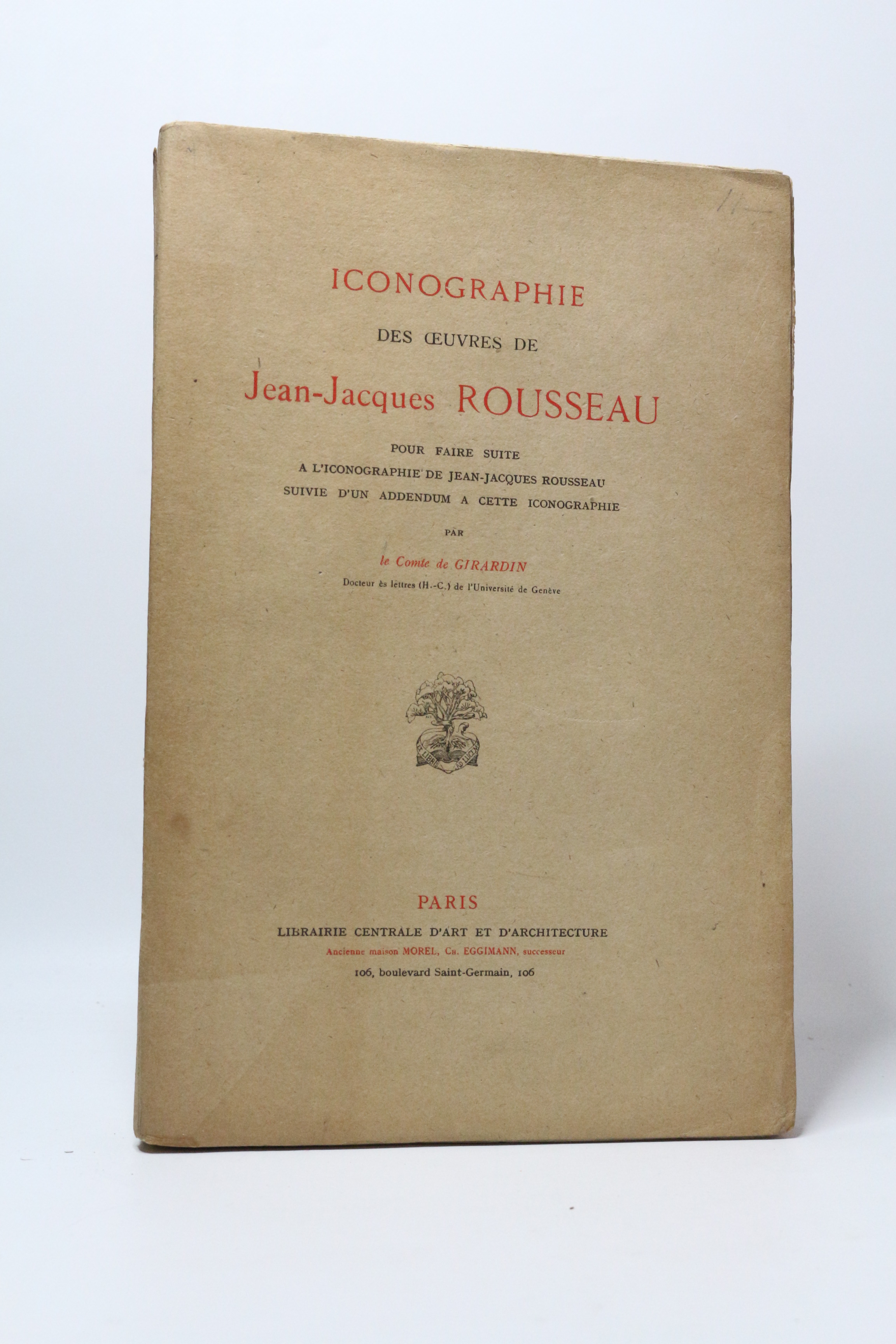 Iconographie des oeuvres de Jean-Jacques Rousseau pour faire suite à …
