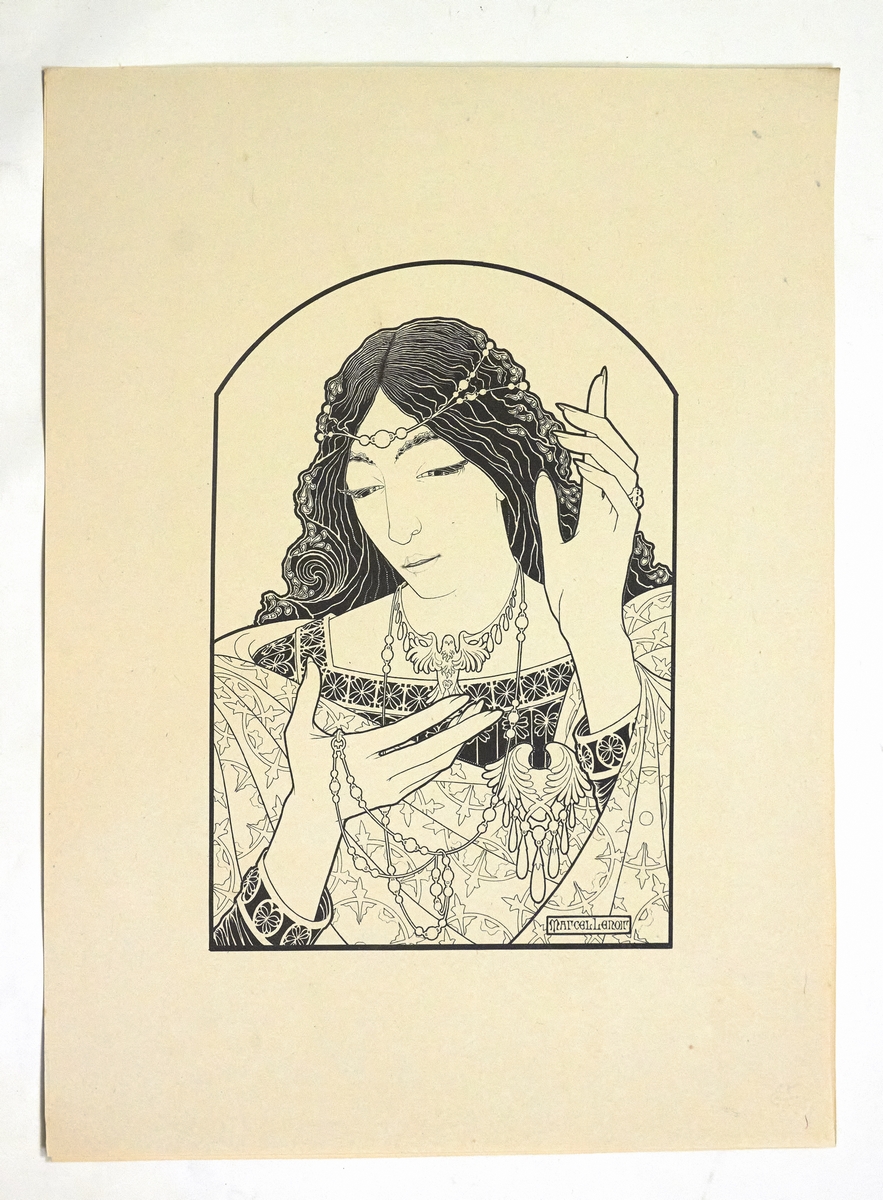 "Invocation à la madone d'onyx vert" - Lithographie originale sur …