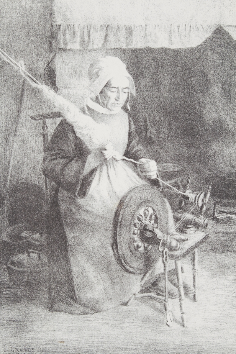 L'aïeule - Lithographie originale sur Chine - L'Estampe Moderne