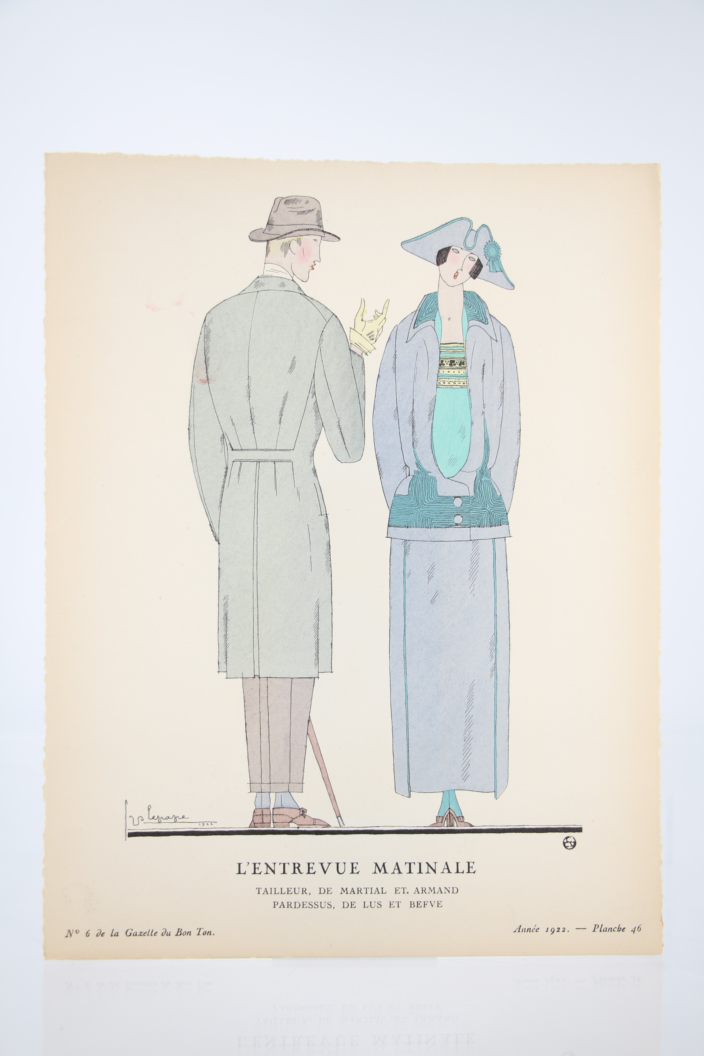 L'Entrevue matinale. Tailleur, de Martial et Armand. Pardessus, de Lus …