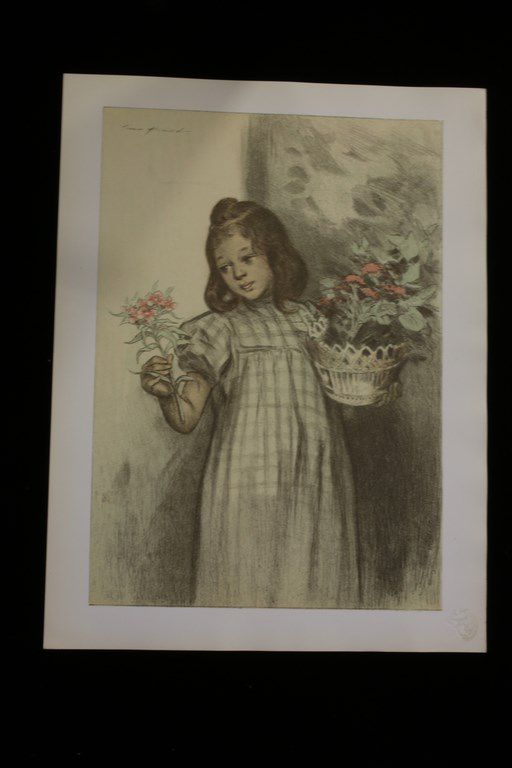 L'Estampe Moderne. Bouquetière. Lithographie Originale