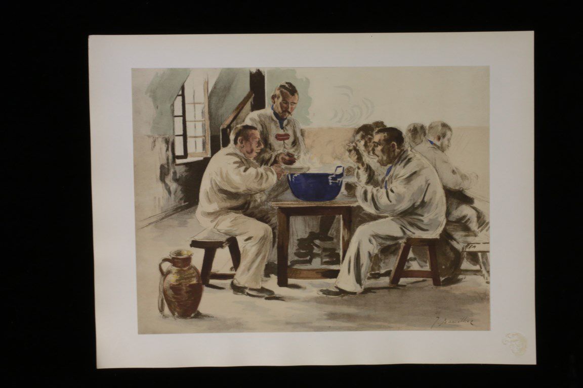 L'Estampe Moderne. La soupe à la chambrée. Lithographie Originale