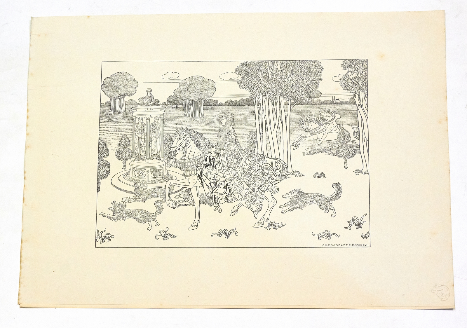 "La châtelaine" - Lithographie originale sur Chine - L'Estampe Moderne