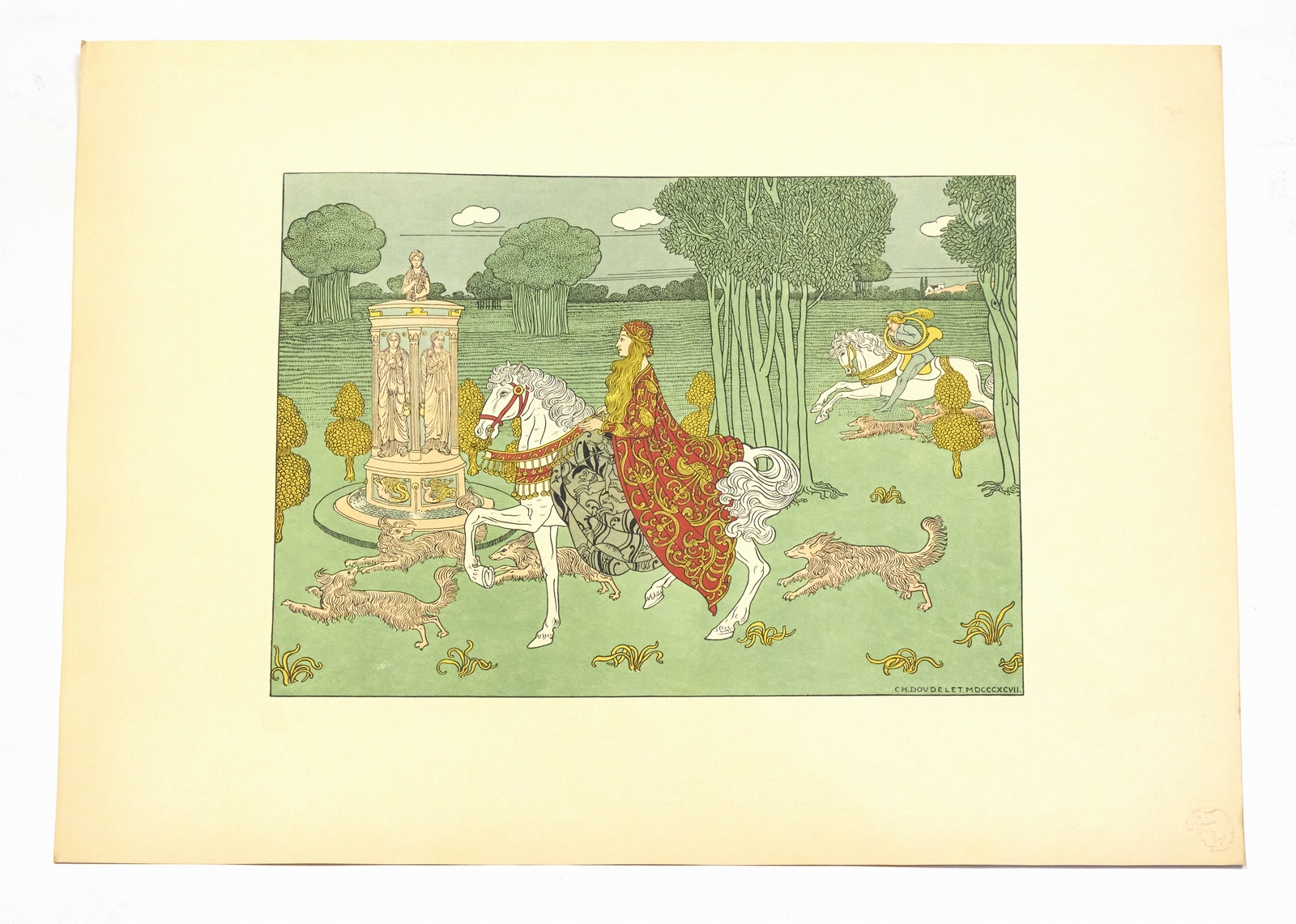 "La châtelaine" - Lithographie originale sur Japon - L'Estampe Moderne