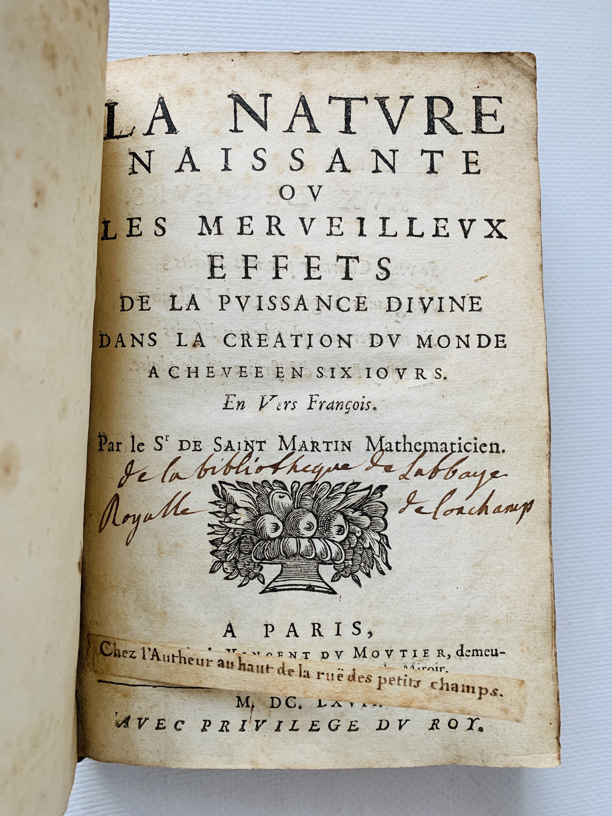 La nature naissante ou les merveilleux effets de la puissance …