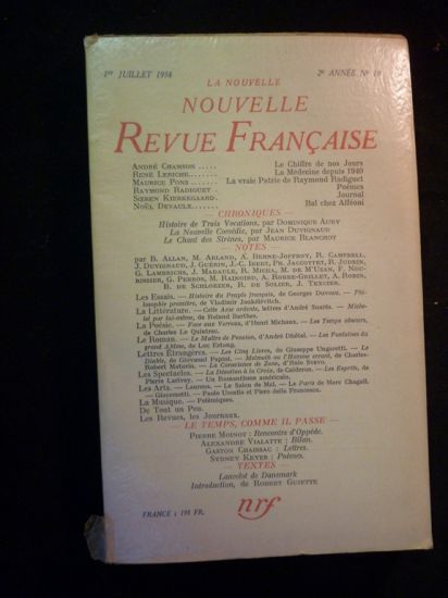 La Nouvelle Nrf N°19 de la 2ème année