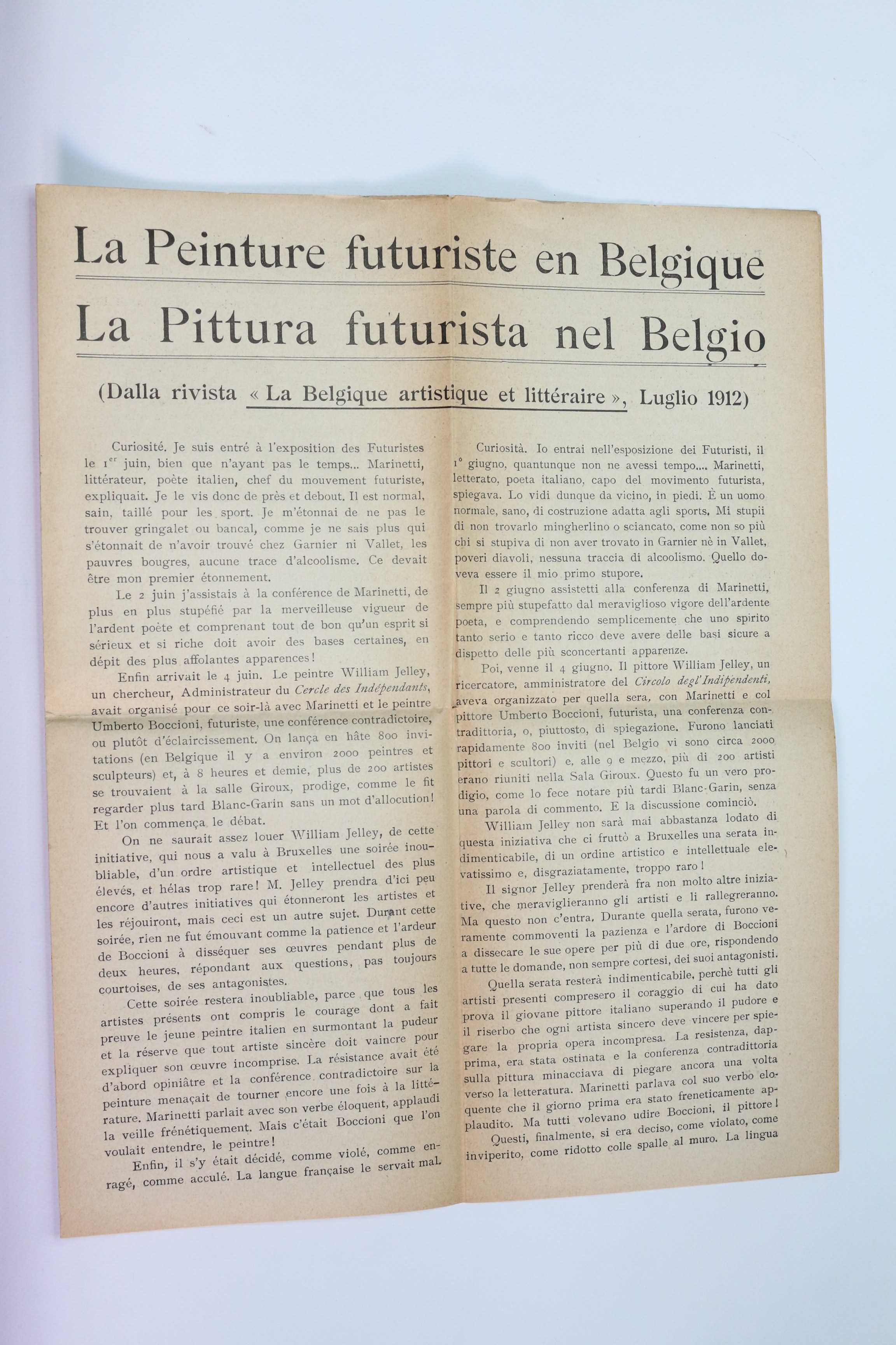 La peinture futuriste en Belgique.- La pittura futurista nel Belgio
