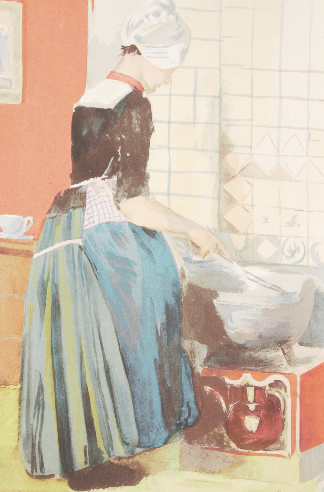 La servante - Lithographie originale sur Japon - L'Estampe Moderne